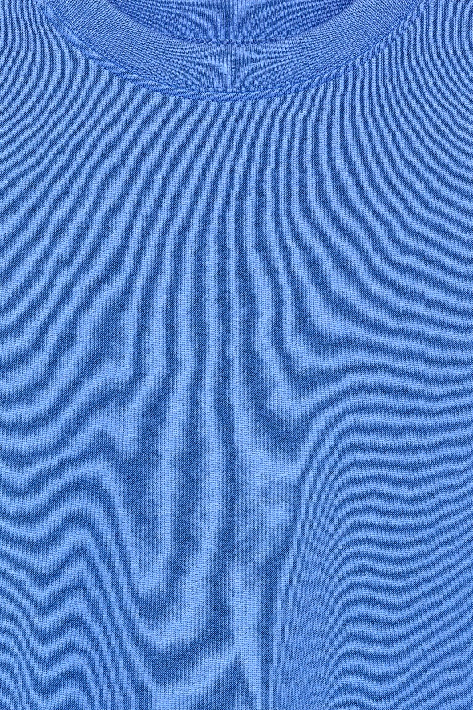 Dresowa sukienka oversize - Niebieski/Ciemnoniebieski/kwiaty - 2