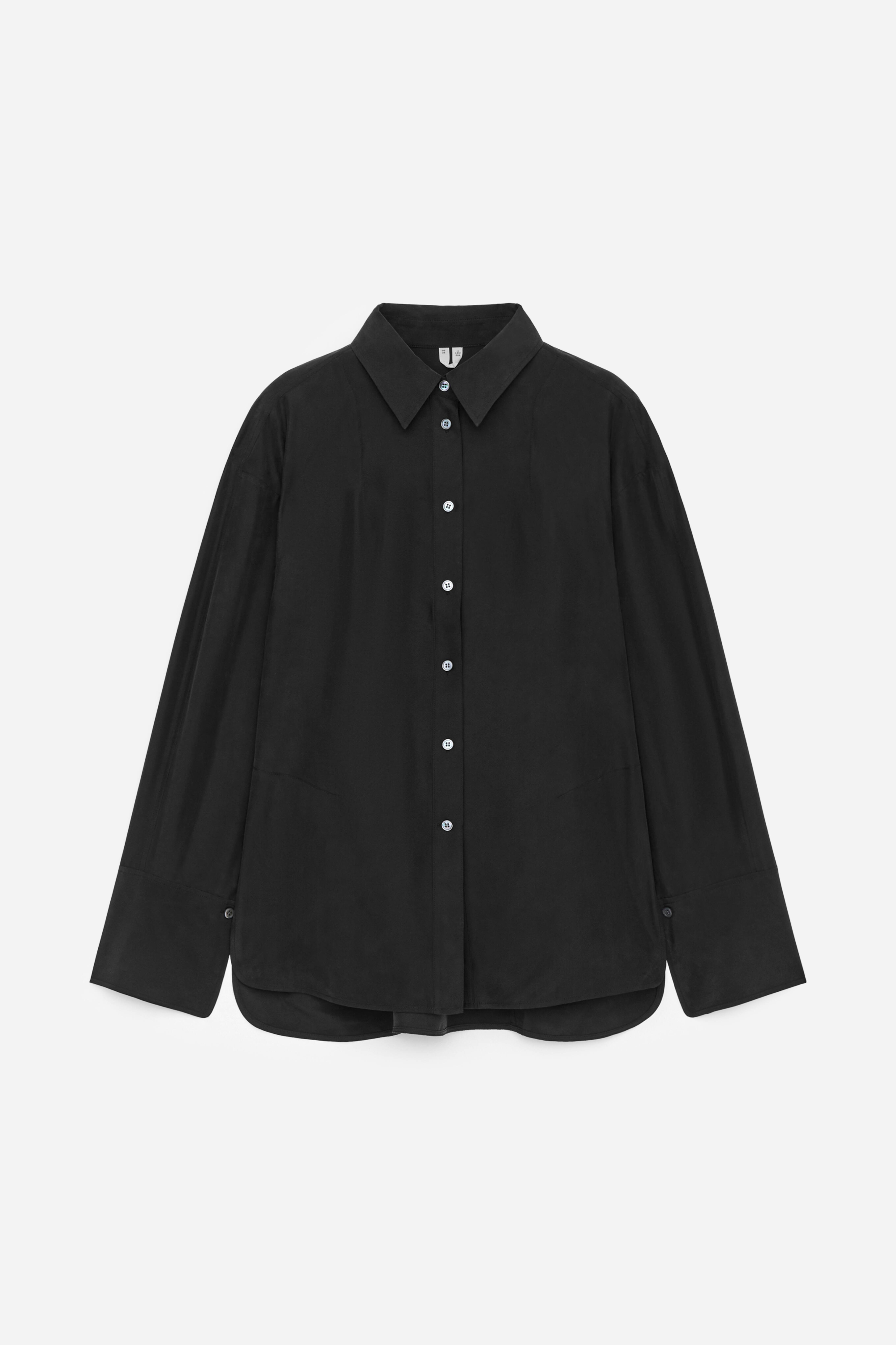 Camicia aderente in seta - Nero