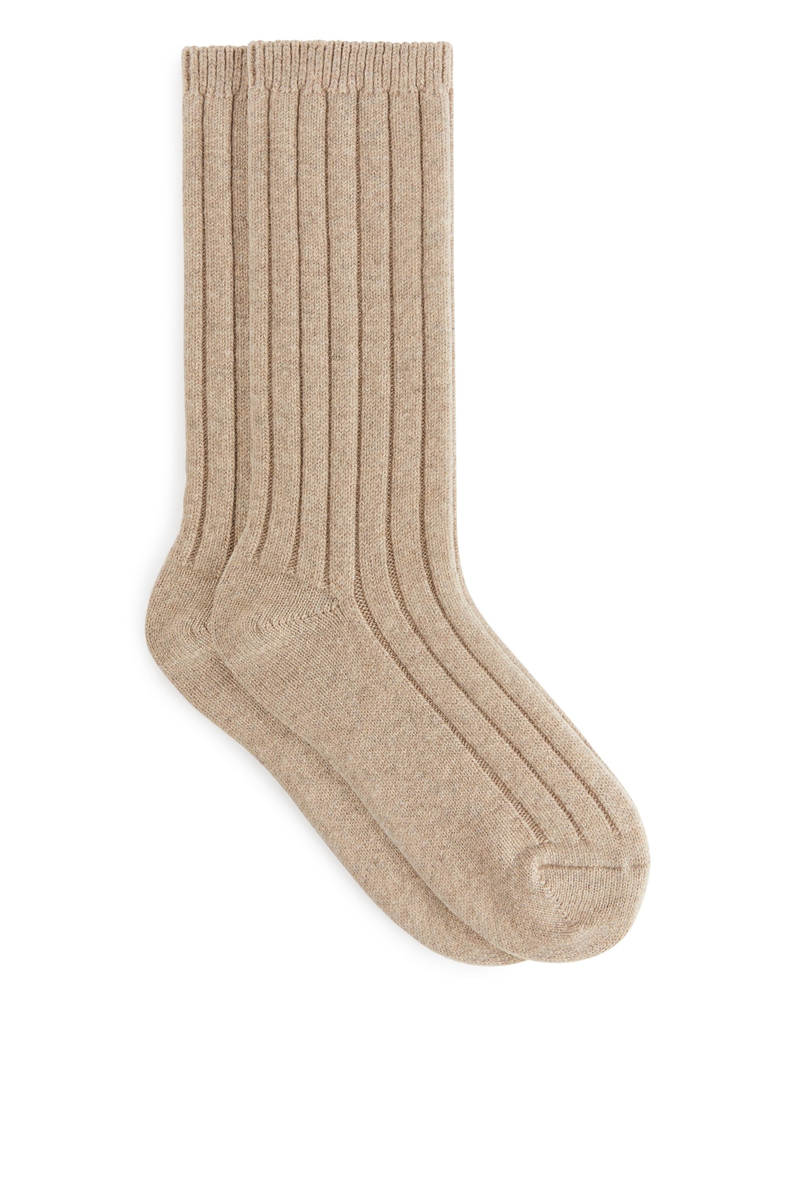 Cashmere-Wool Blend Socks - Beige - 1