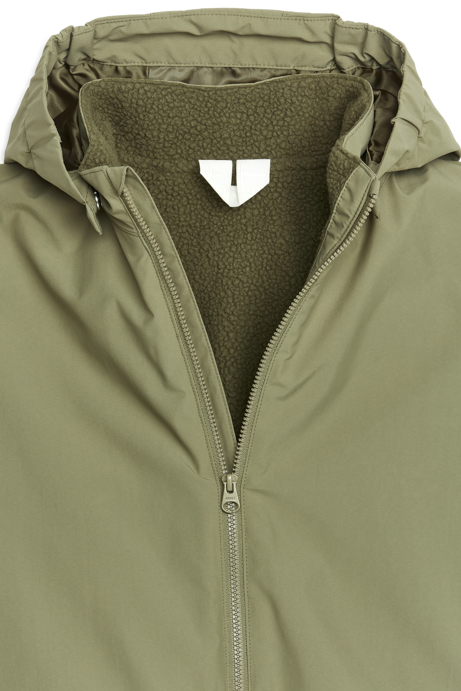 Fleece-Lined Jacket - Khaki Green - 5