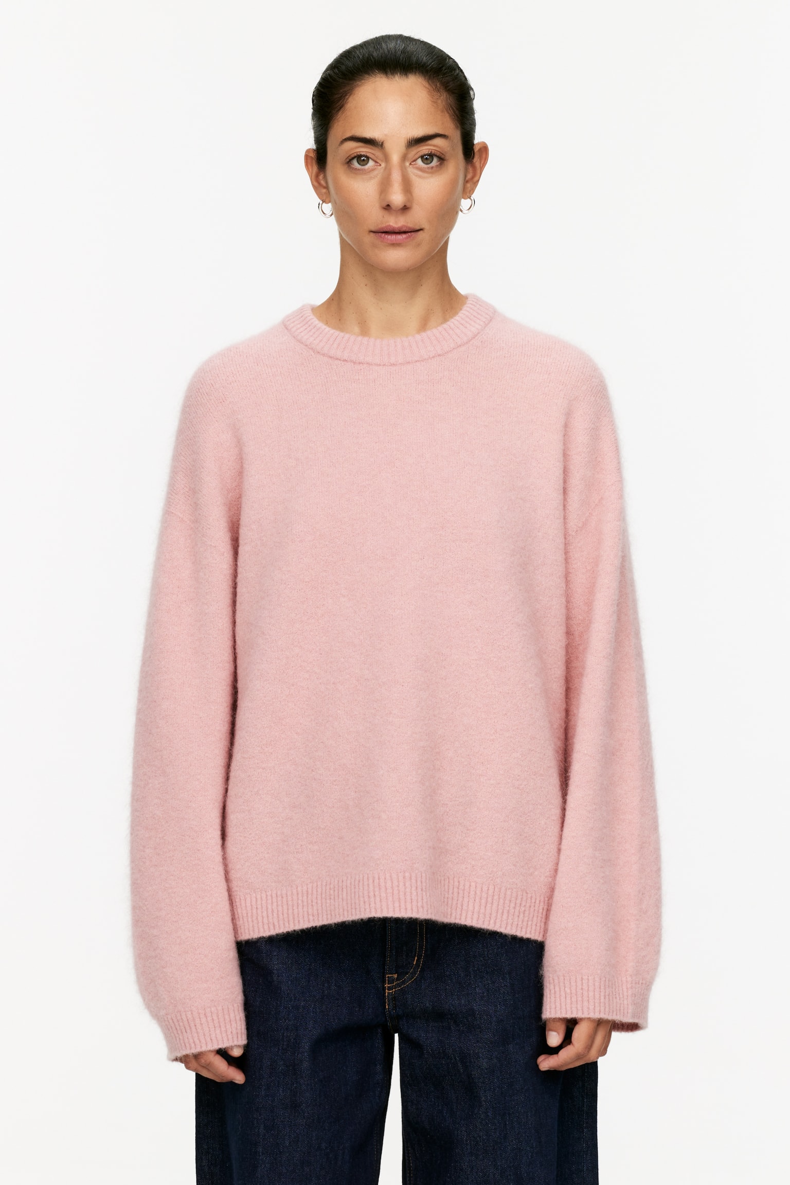 Alpaca-Wool Blend Jumper - Pink/Black/Beige/Off White/Light Grey/Dusty Blue/Dark Yellow/Dark Brown/Dark Green - 1