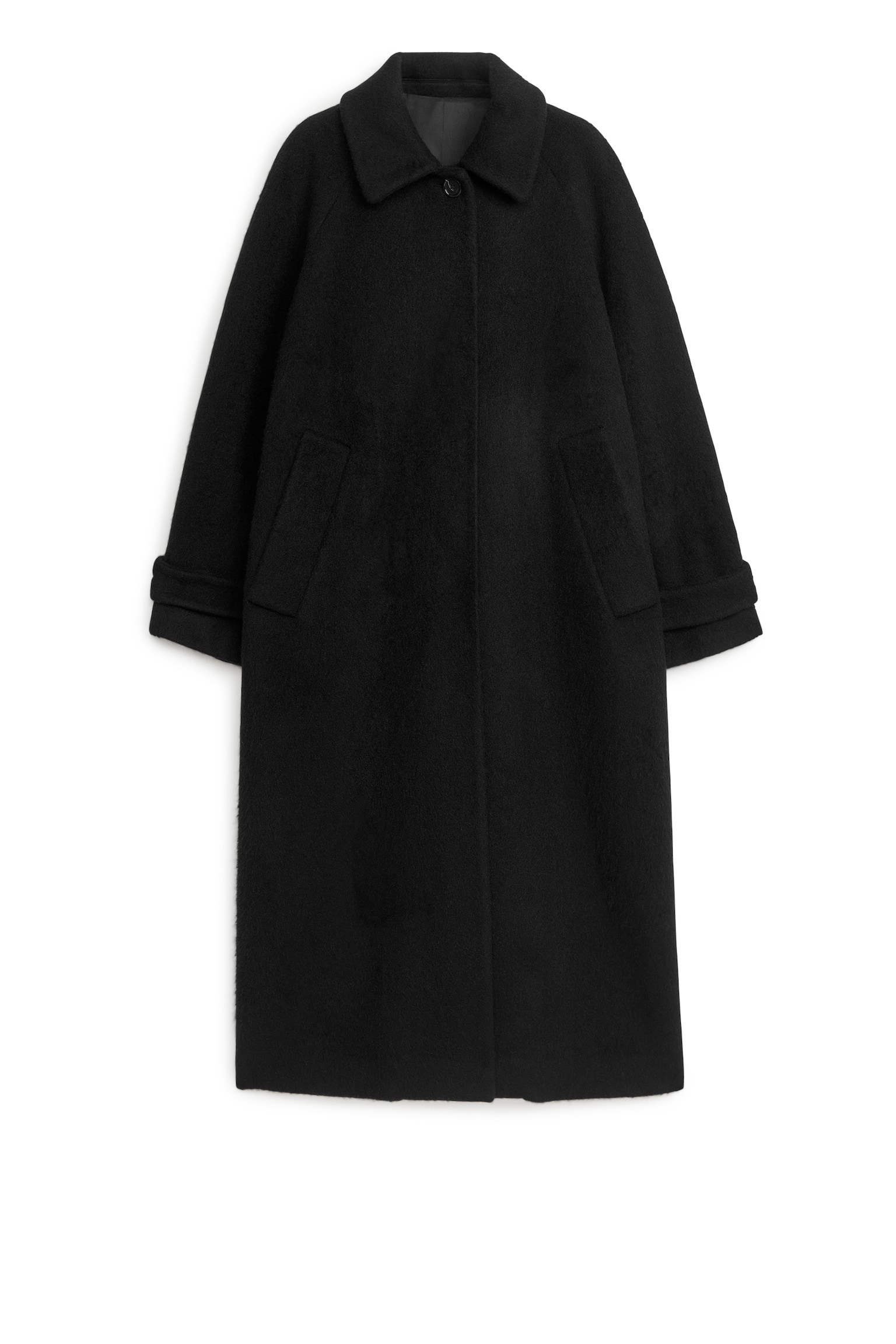 Oversized Wool Coat - Black - 2