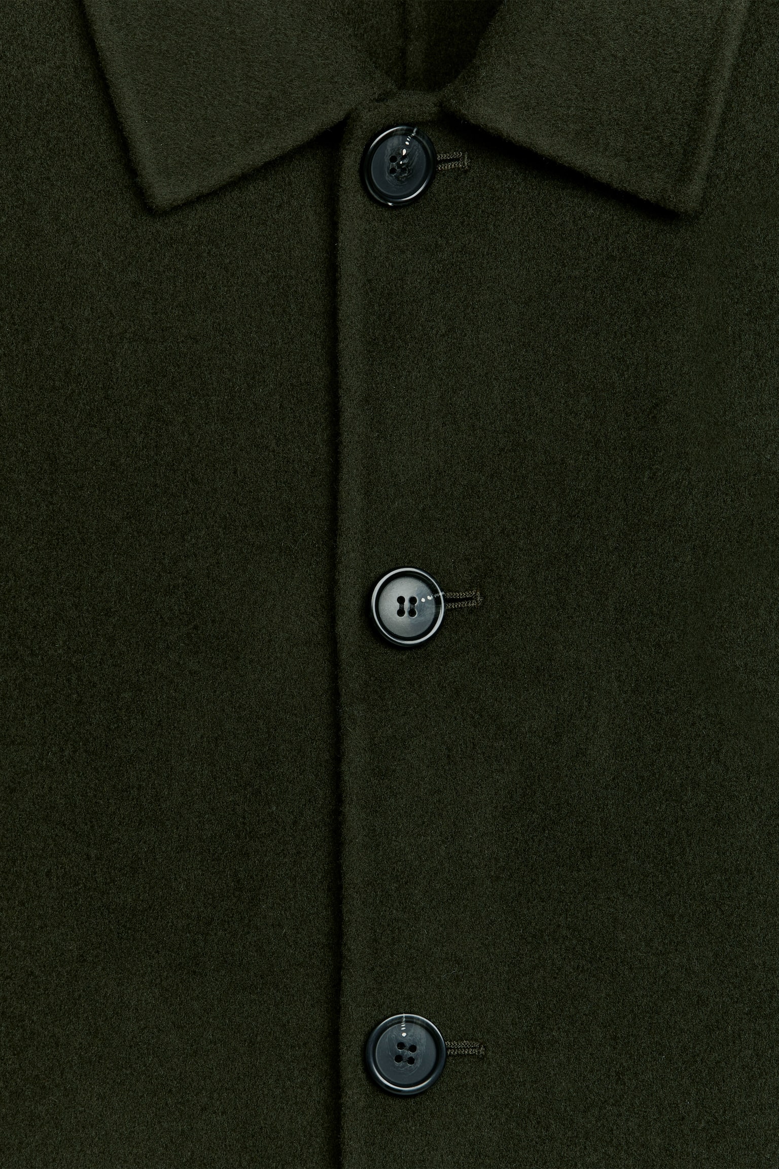 Double-Face Wool Blend Coat - Dark Green/Dark Blue - 6