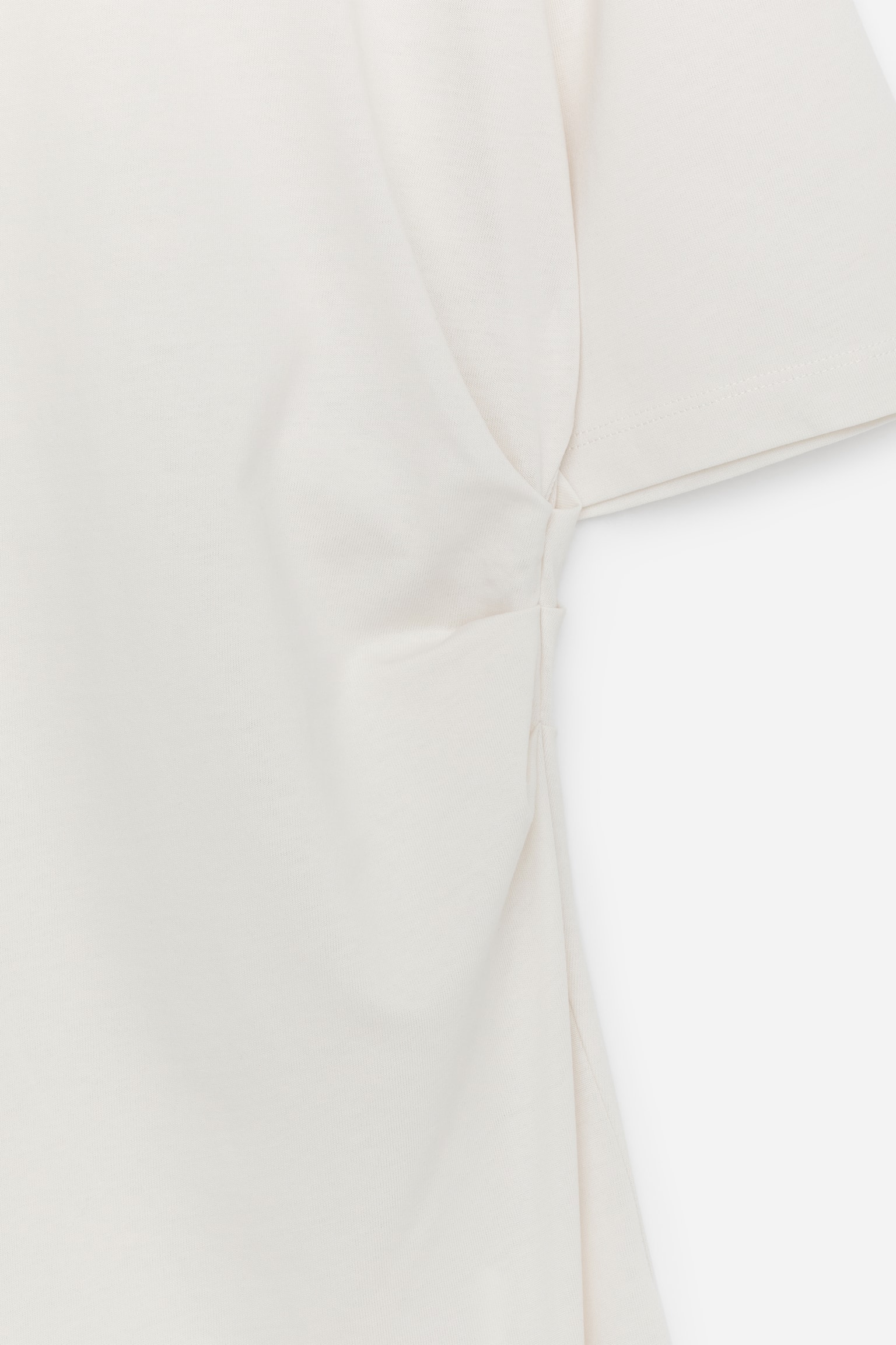 Drapiertes T-Shirt - Weiß/Schwarz - 4