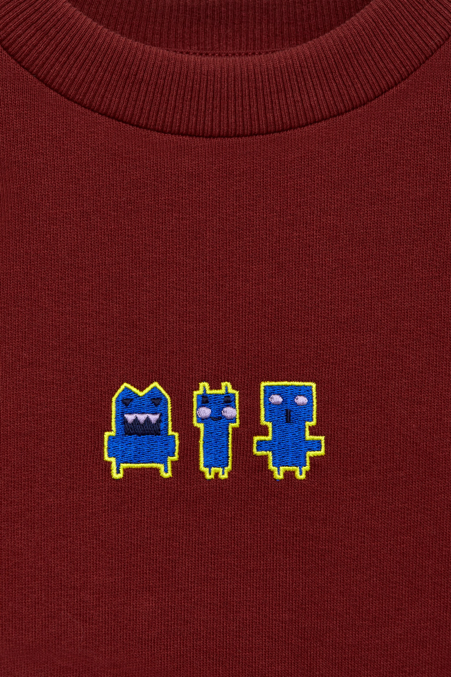 Embroidered Sweatshirt - Burgundy/Monsters/Grey/Monsters/Dusty Turquoise/Lynx/Grey - 3