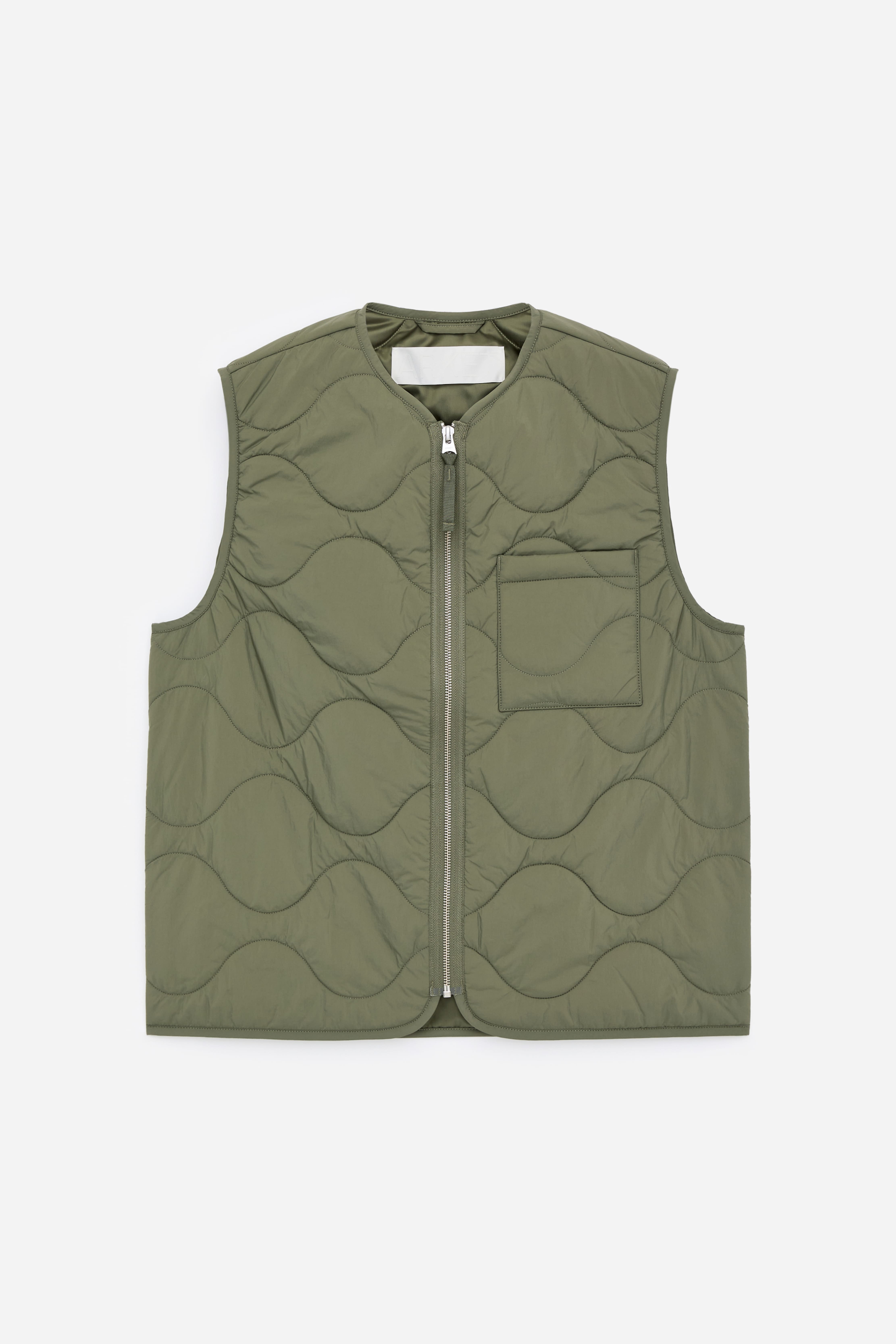 Quiltad 2-in-1-väst - Grön/Ljusgrå/Mörkblå/Svart