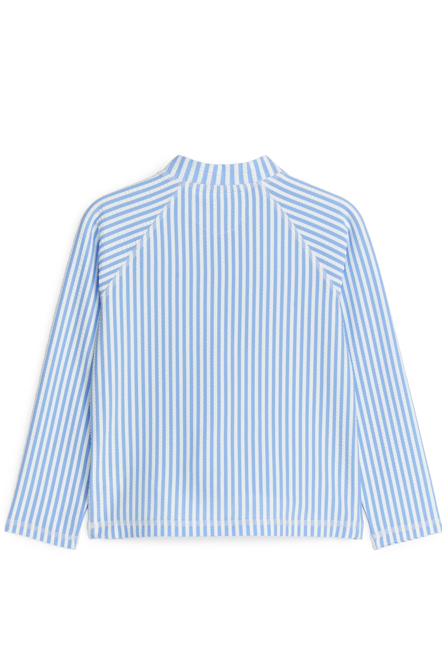 Long-Sleeve UV Seersucker Top - Light Blue/White - 2