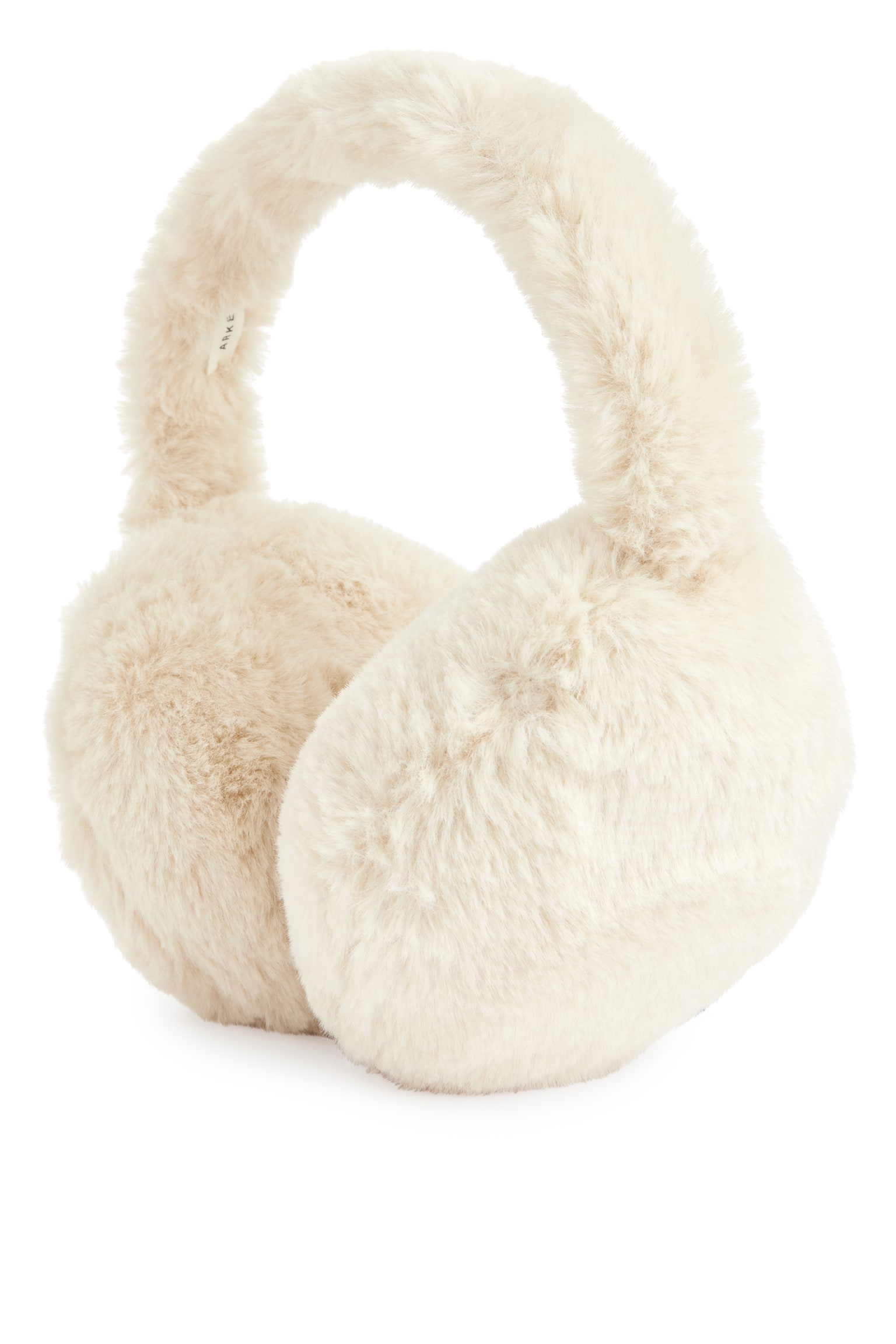 Faux Fur Earmuffs - Off-White/Pink - 2