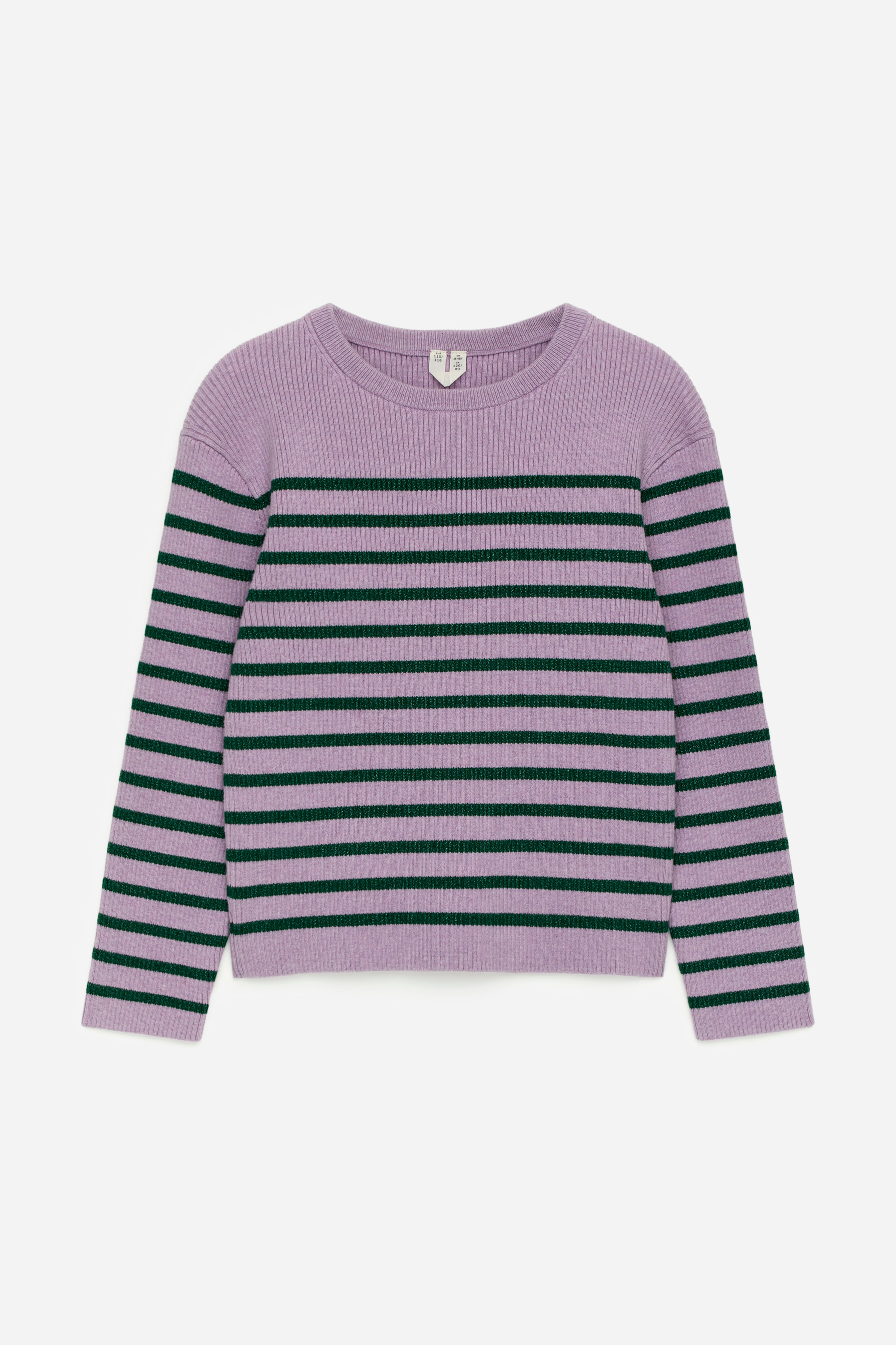 Gerippter Pullover - Flieder/Grün