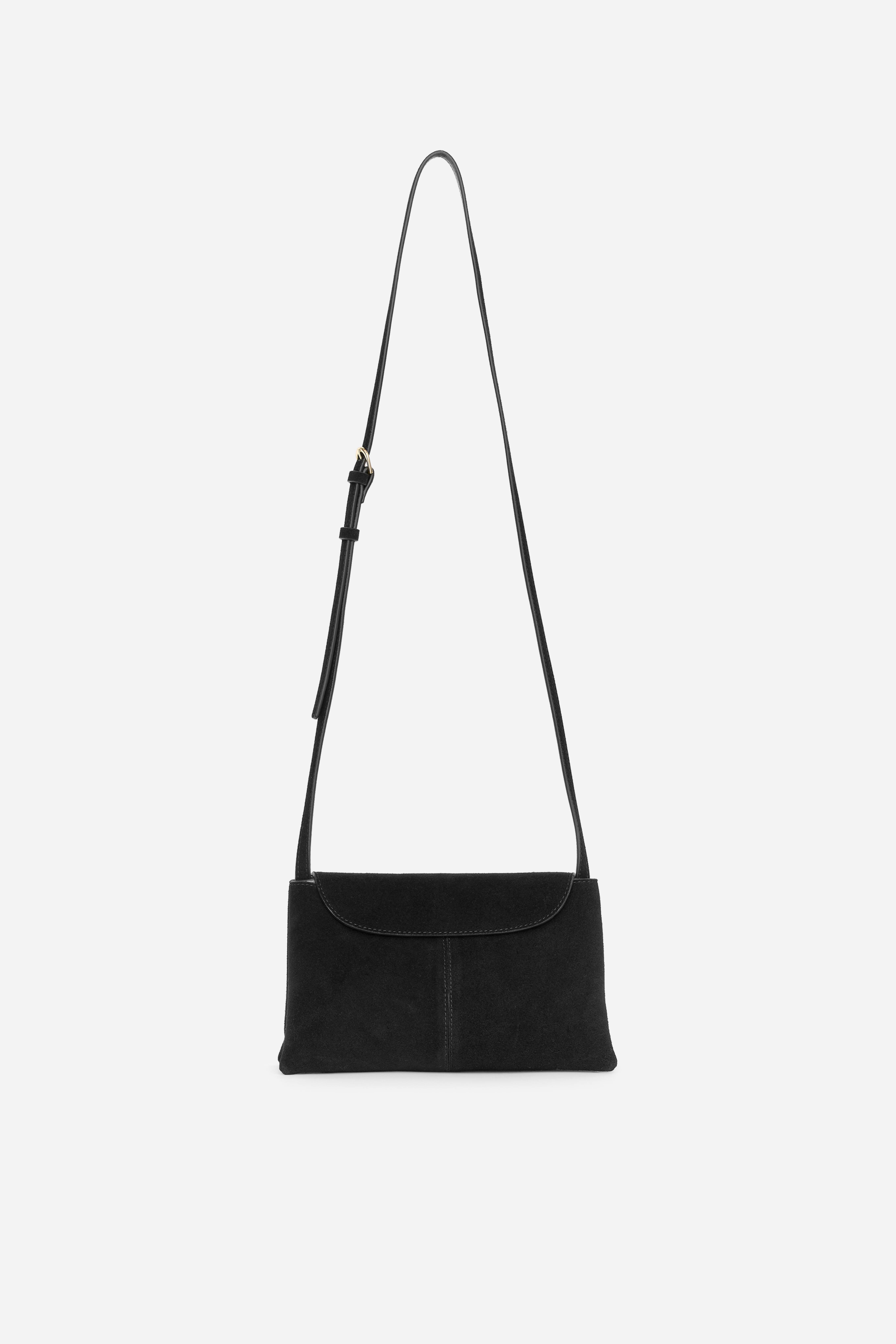 Suede Crossbody Bag - Black/Brown