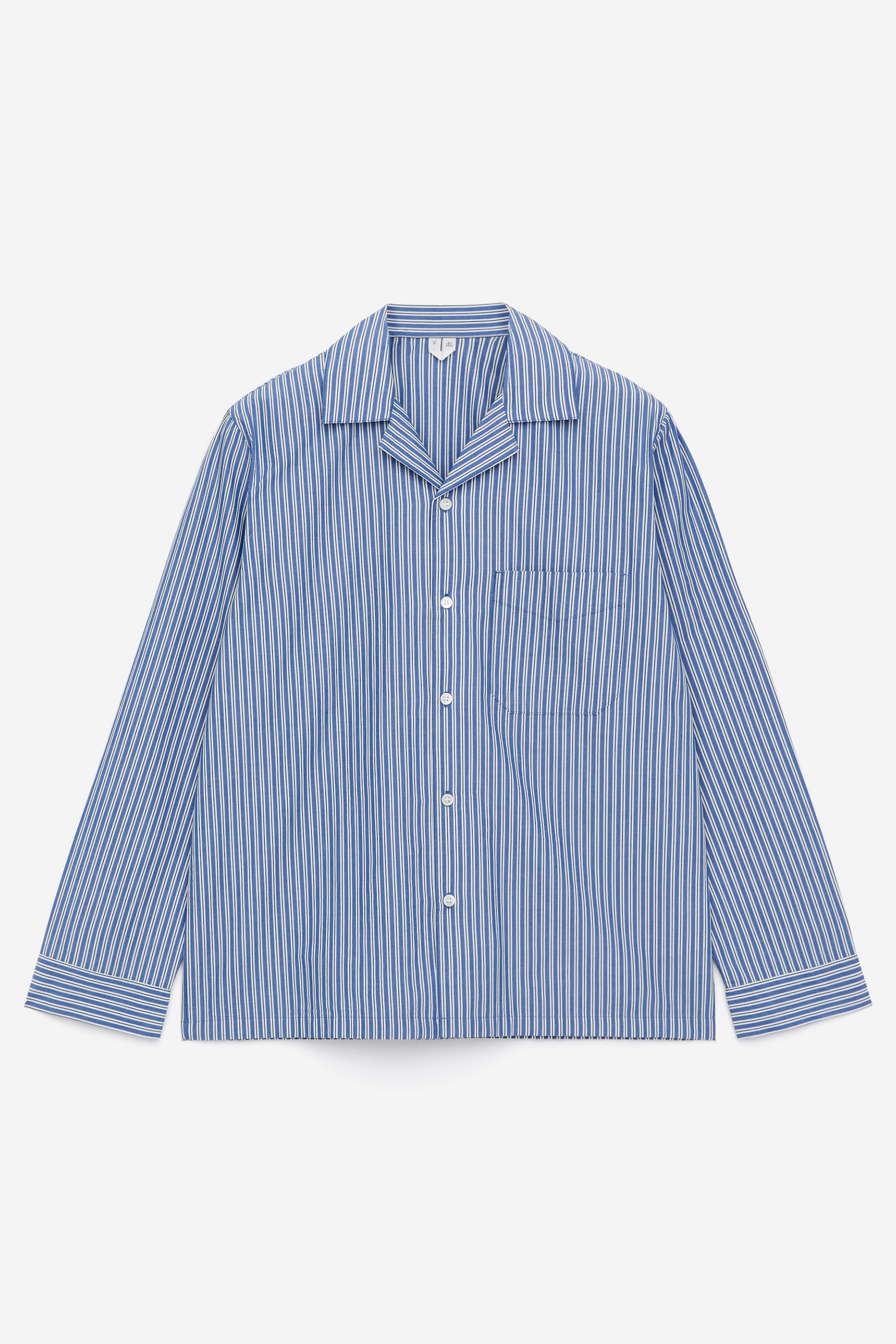 Camicia del pigiama in popeline - Blu/Bianco