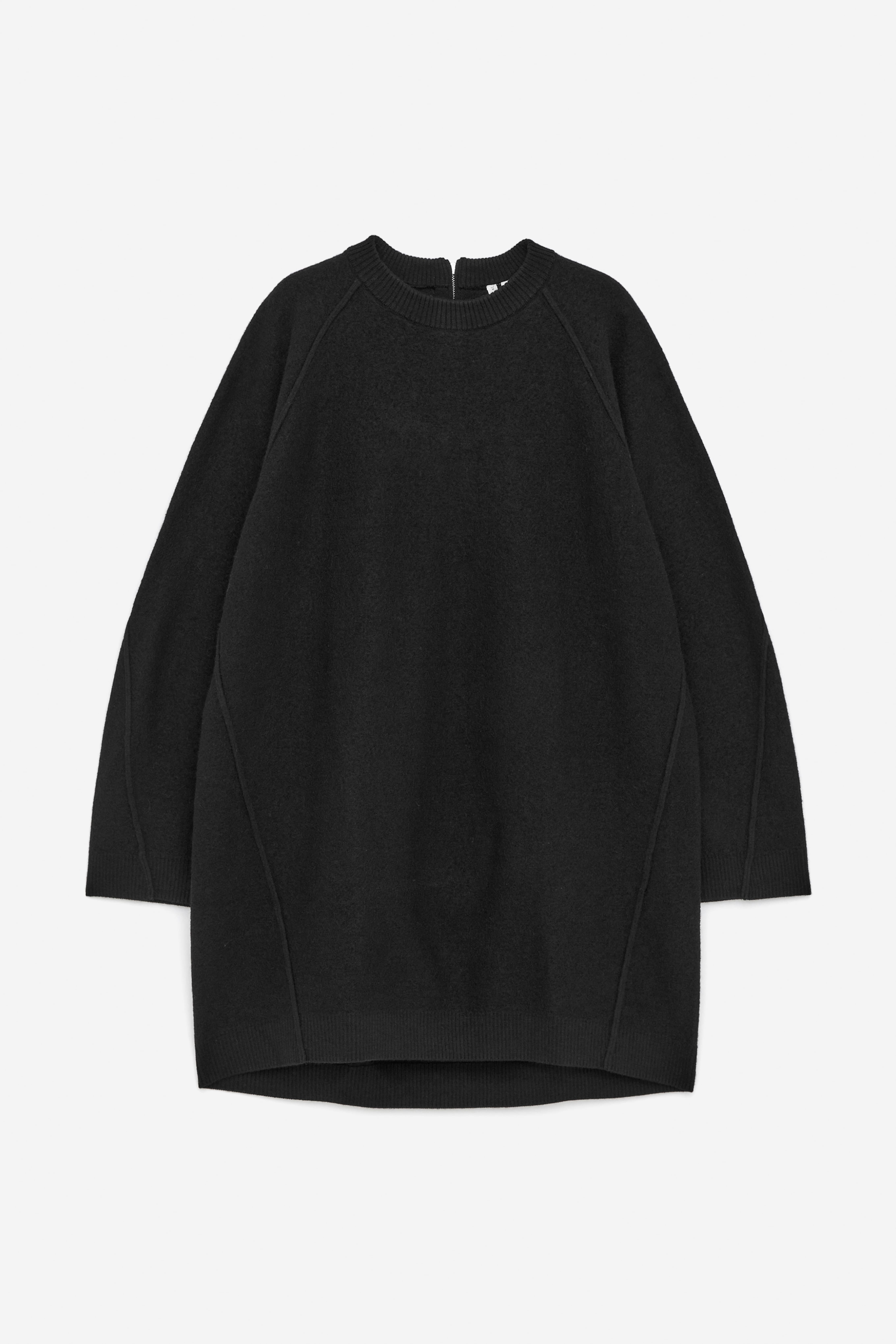 Minikleid aus Wollwalk - Schwarz