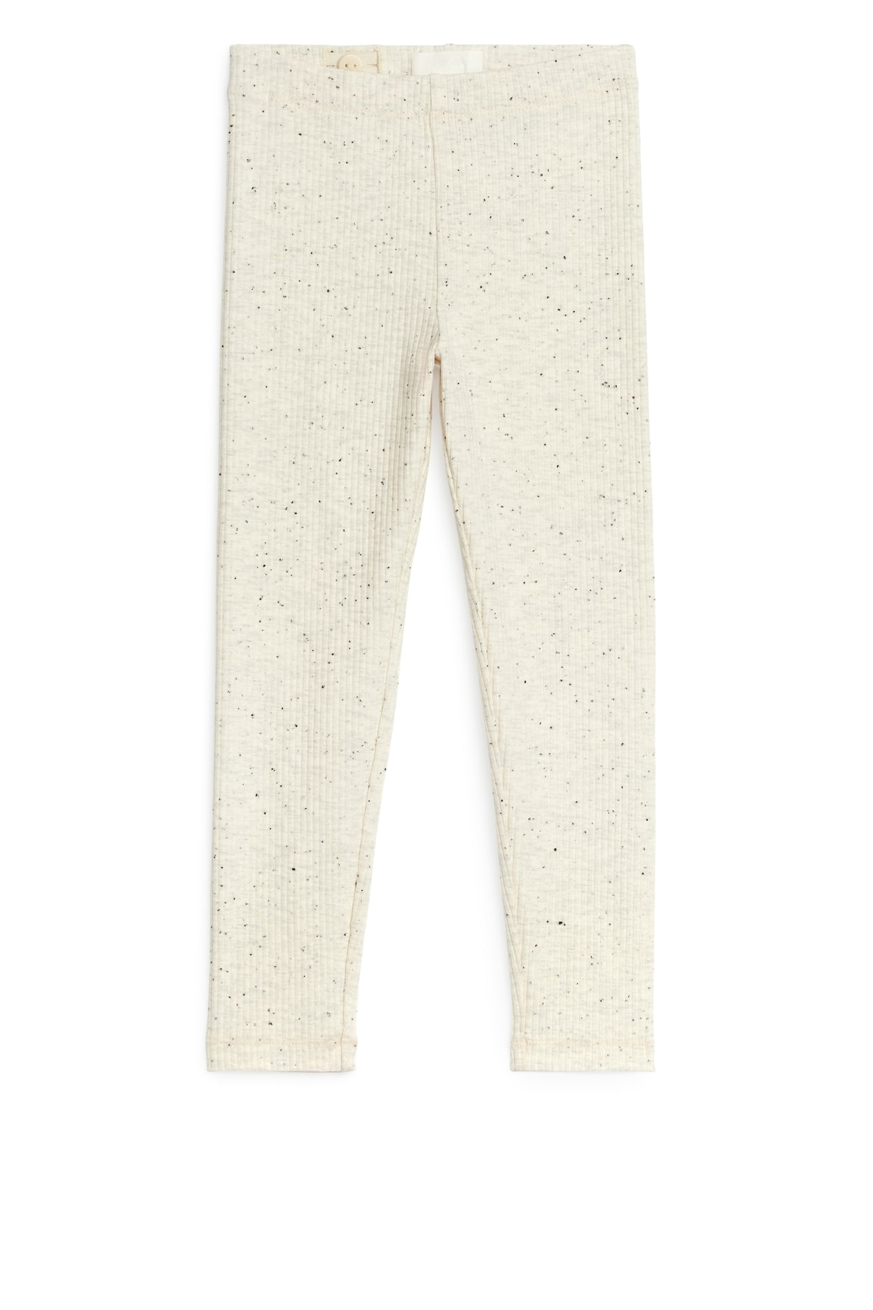 Ribbed Leggings - Regular waist - Long - Off White/Neps - Kids | H&M GB