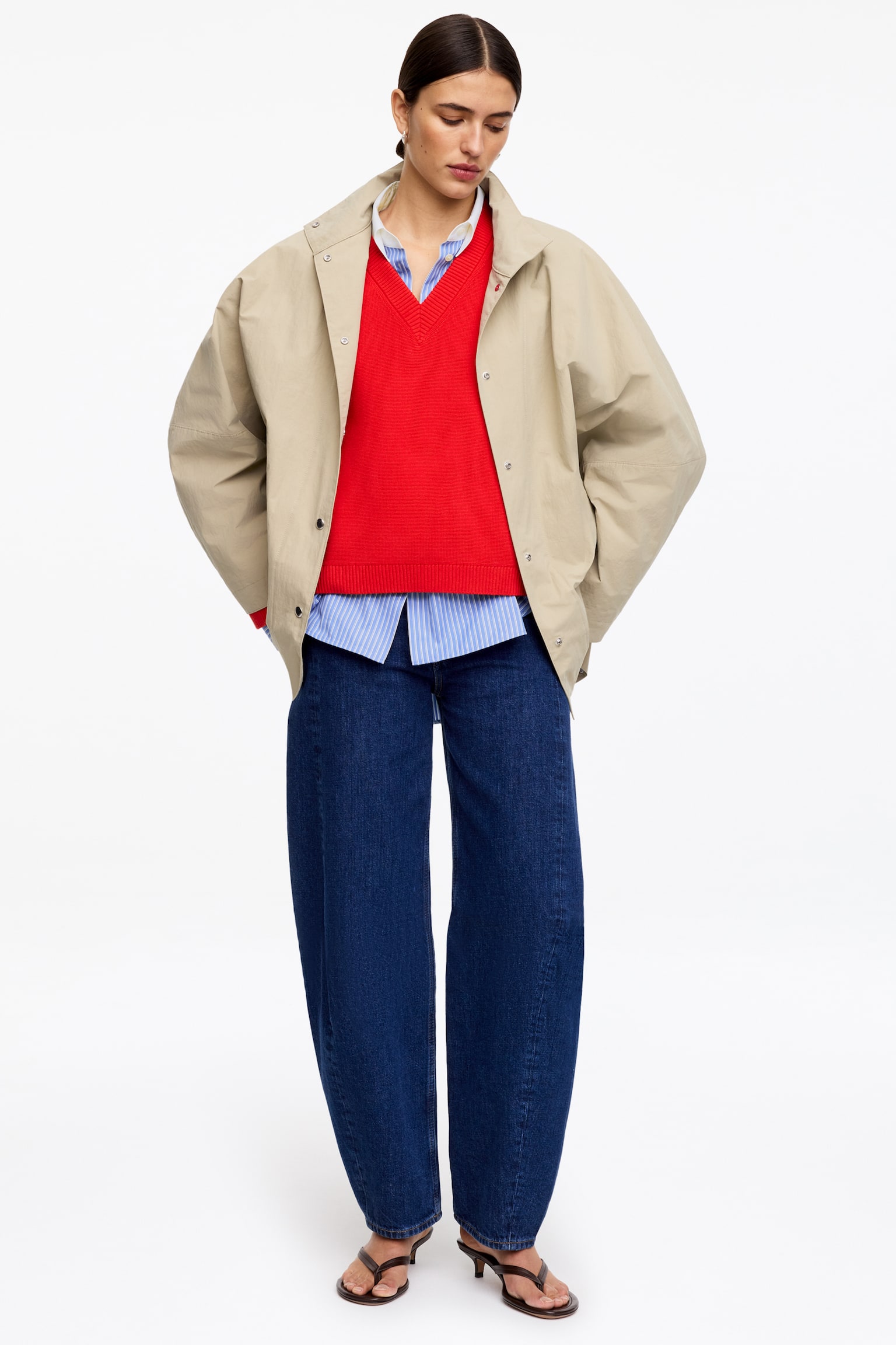 Relaxed fit poplin ing - Kék/Fehér/Kék/Fehér - 10