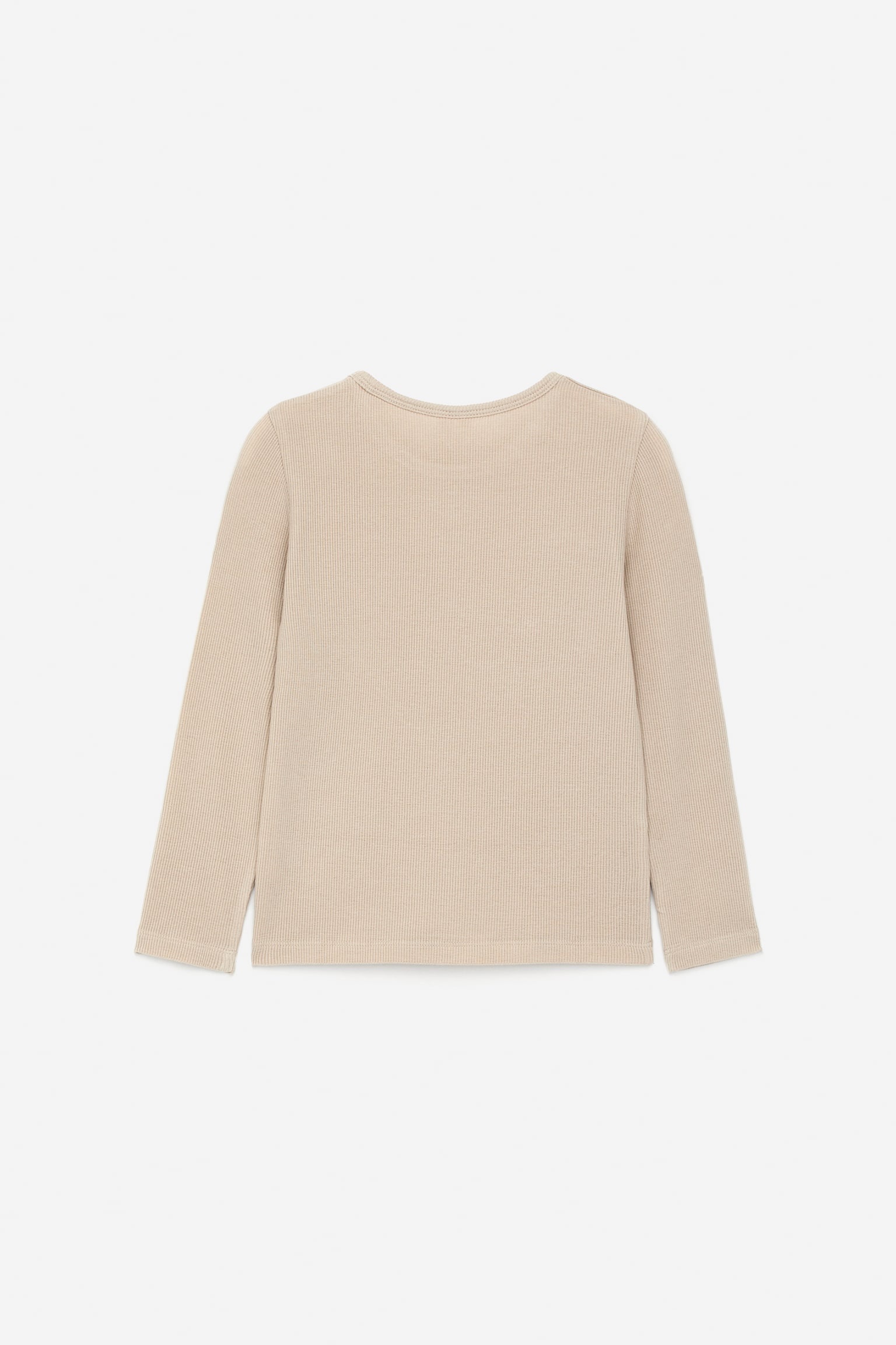 Ribbad topp - Beige - 4