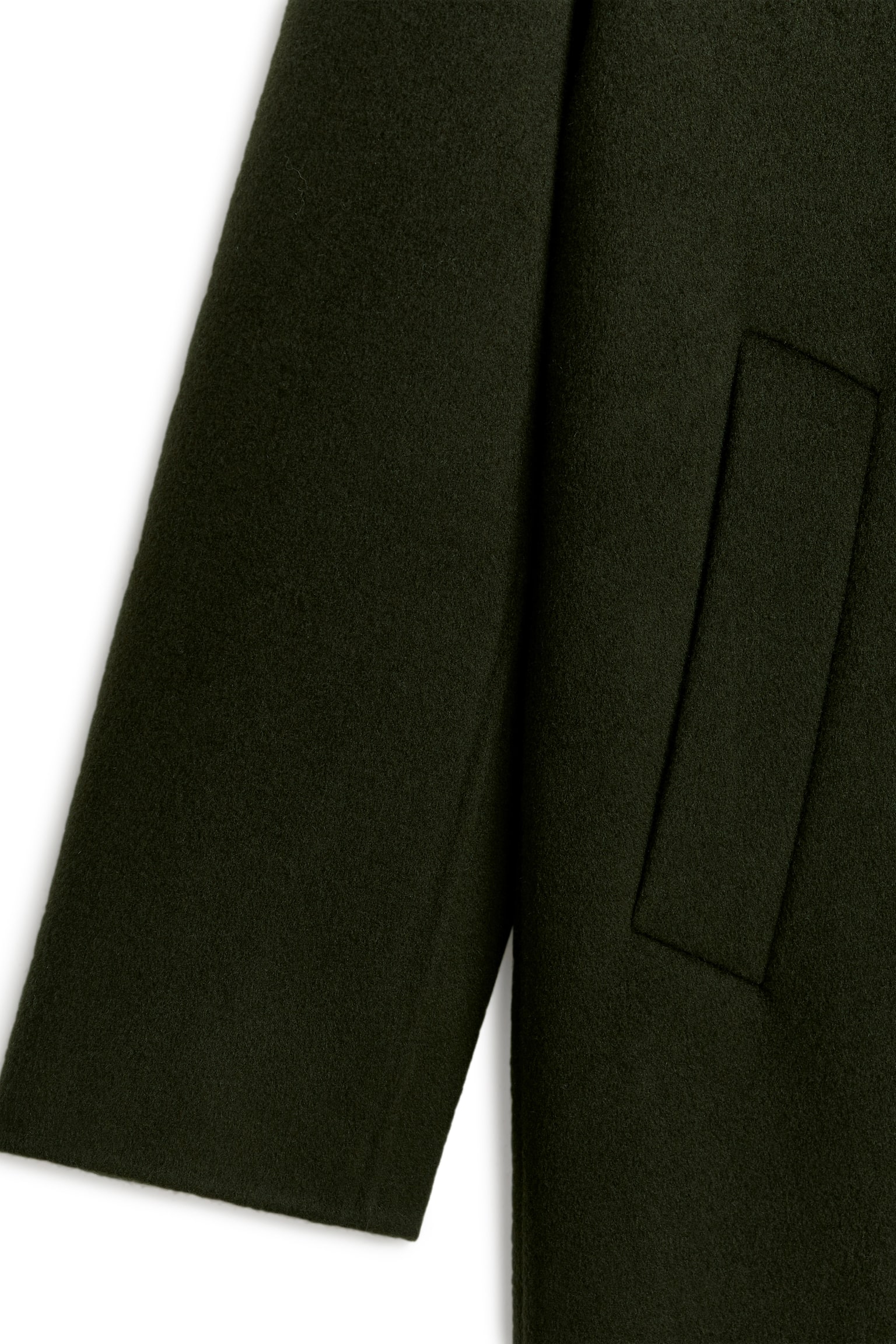 Double-Face Wool Blend Coat - Dark Green/Dark Blue - 5