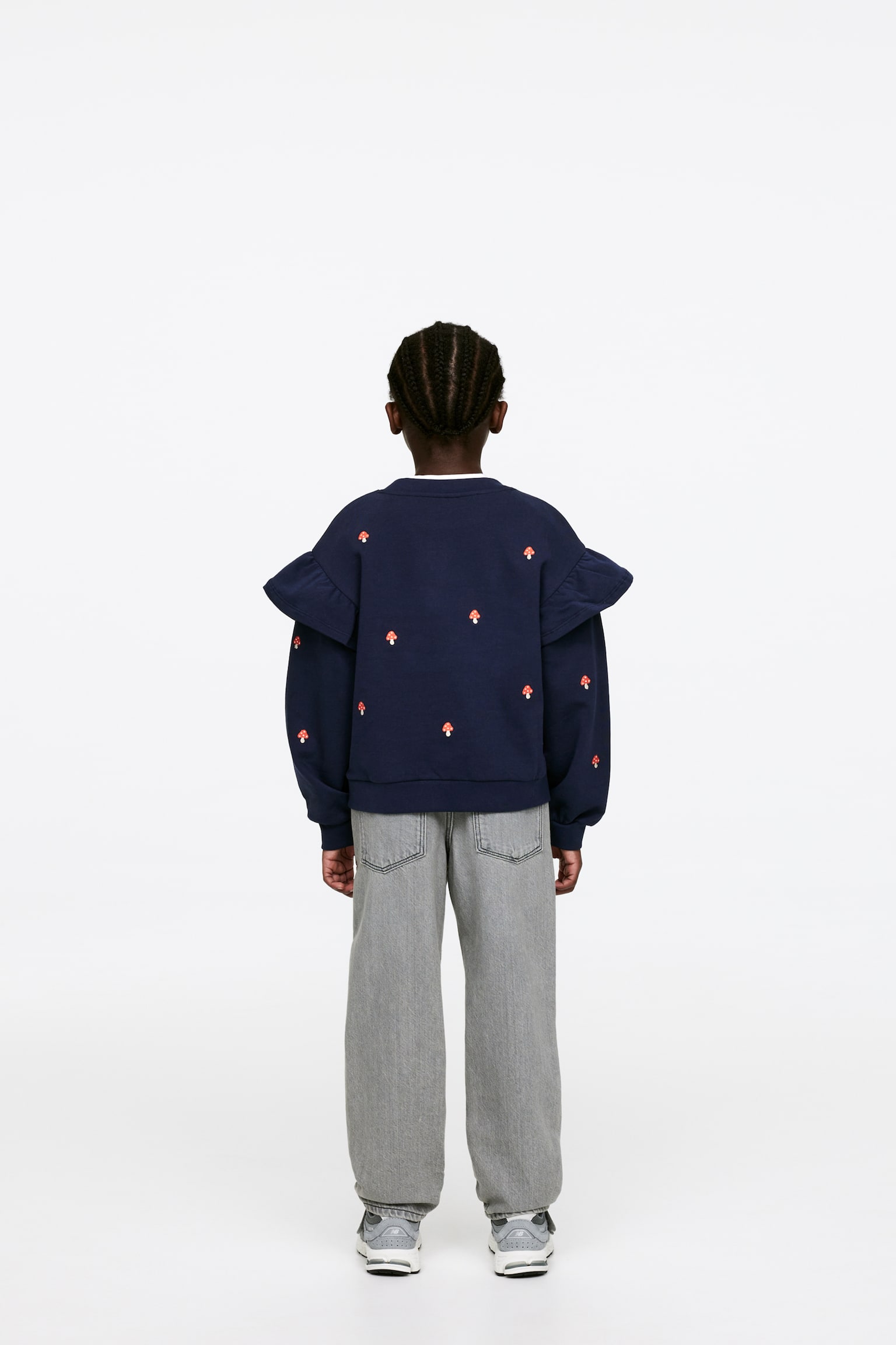 Frill Sweatshirt - Dark Blue/Mushrooms/Lilac - 5