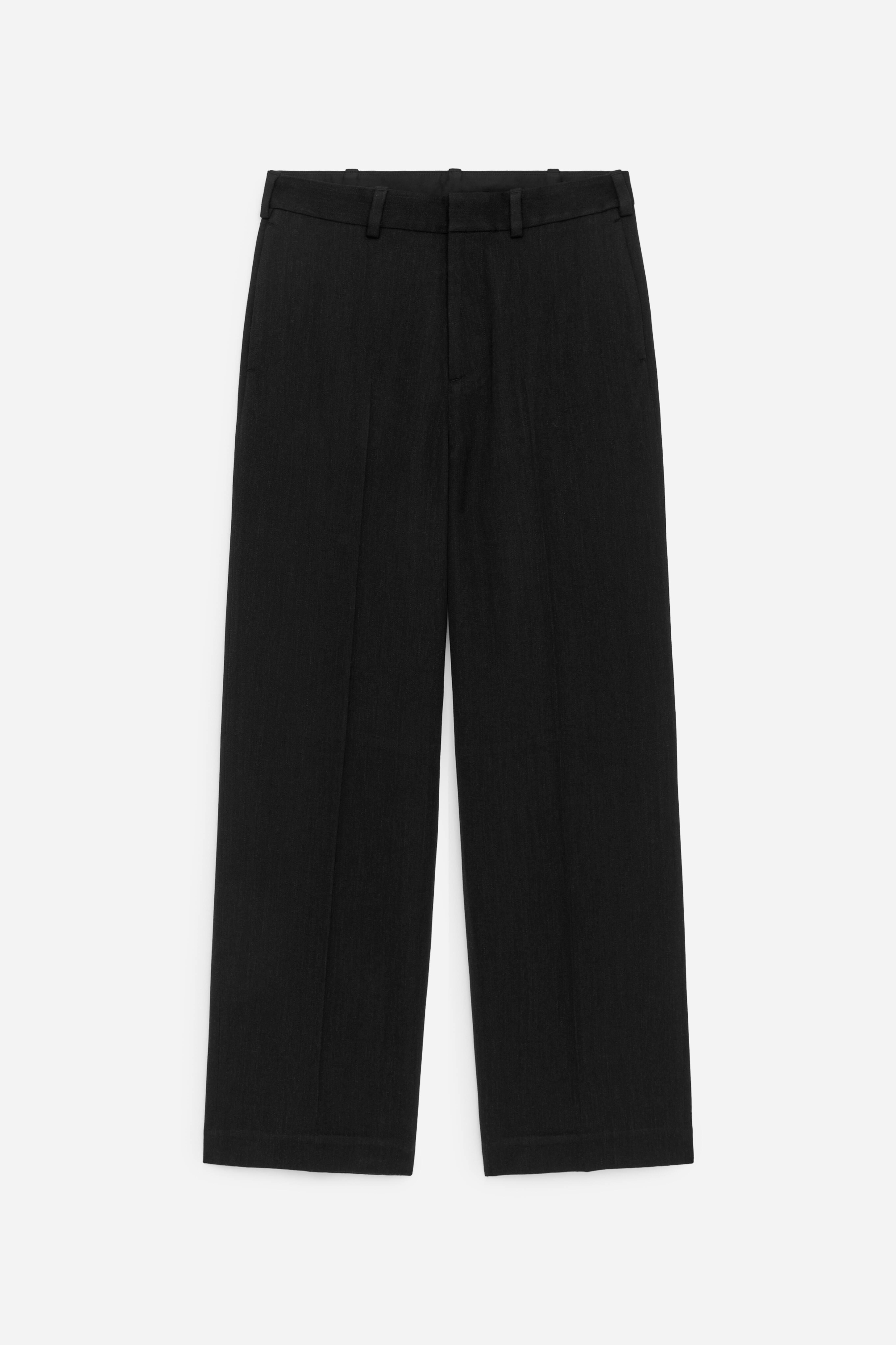 Losvallende wollen broek - Zwart/Donkerblauw/Donkergrijs