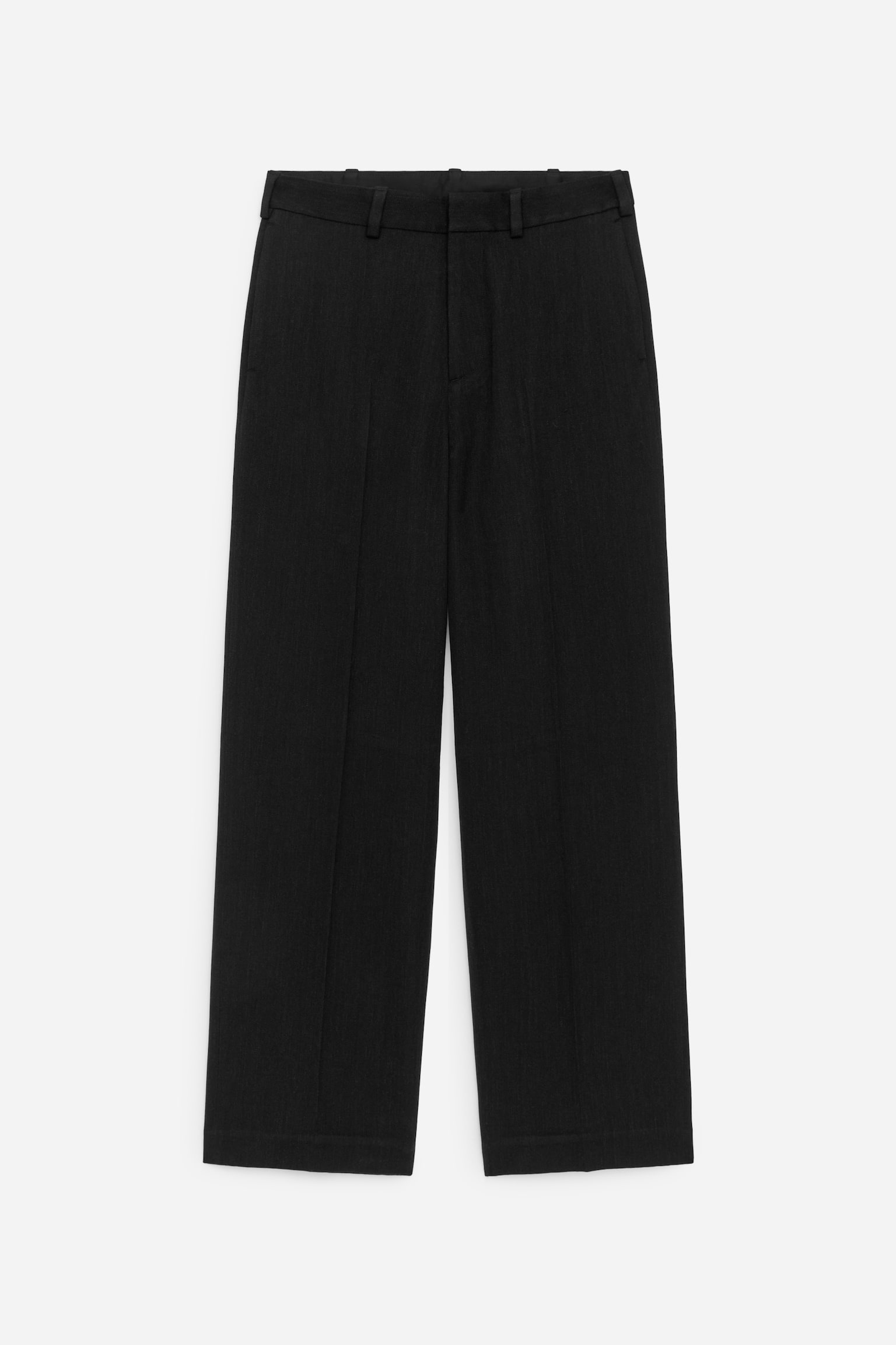 Locker geschnittene Hose aus Wolle - Schwarz/Dunkelblau/Dunkelgrau - 2