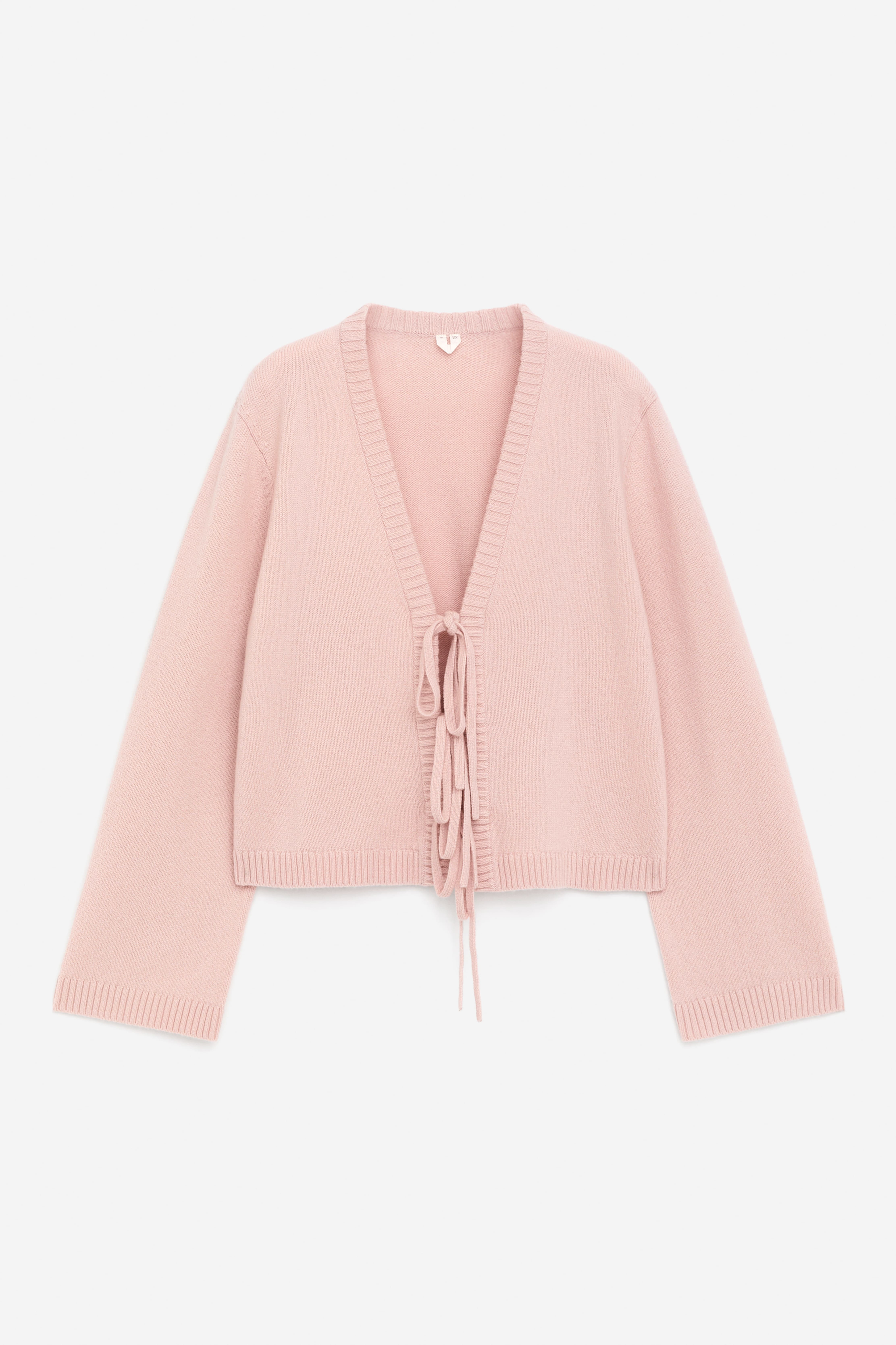 Cardigan en laine noué sur le devant - Taupe clair