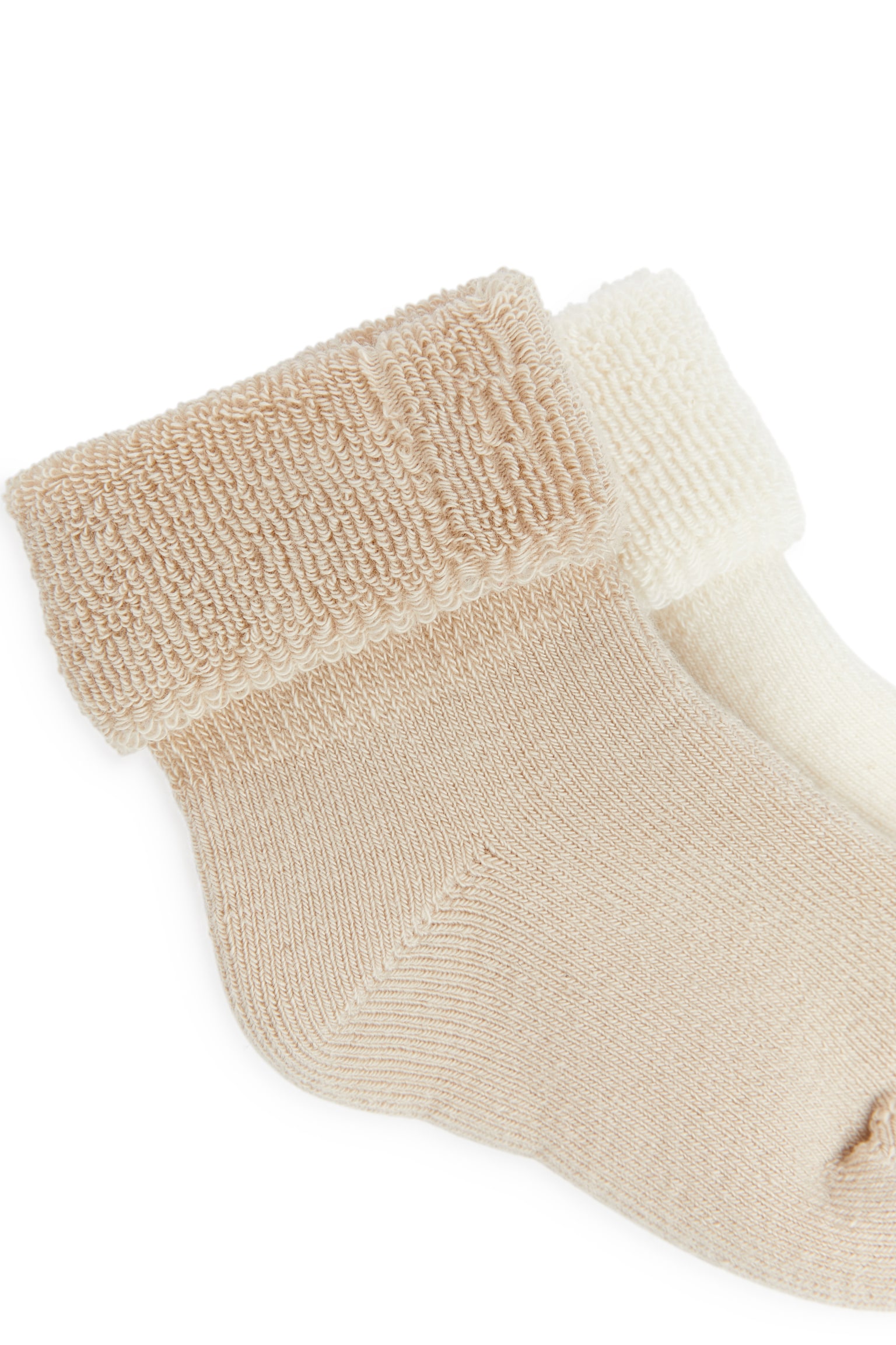 Terry Baby Socks - Beige/White/Dusty Blue/White - 2