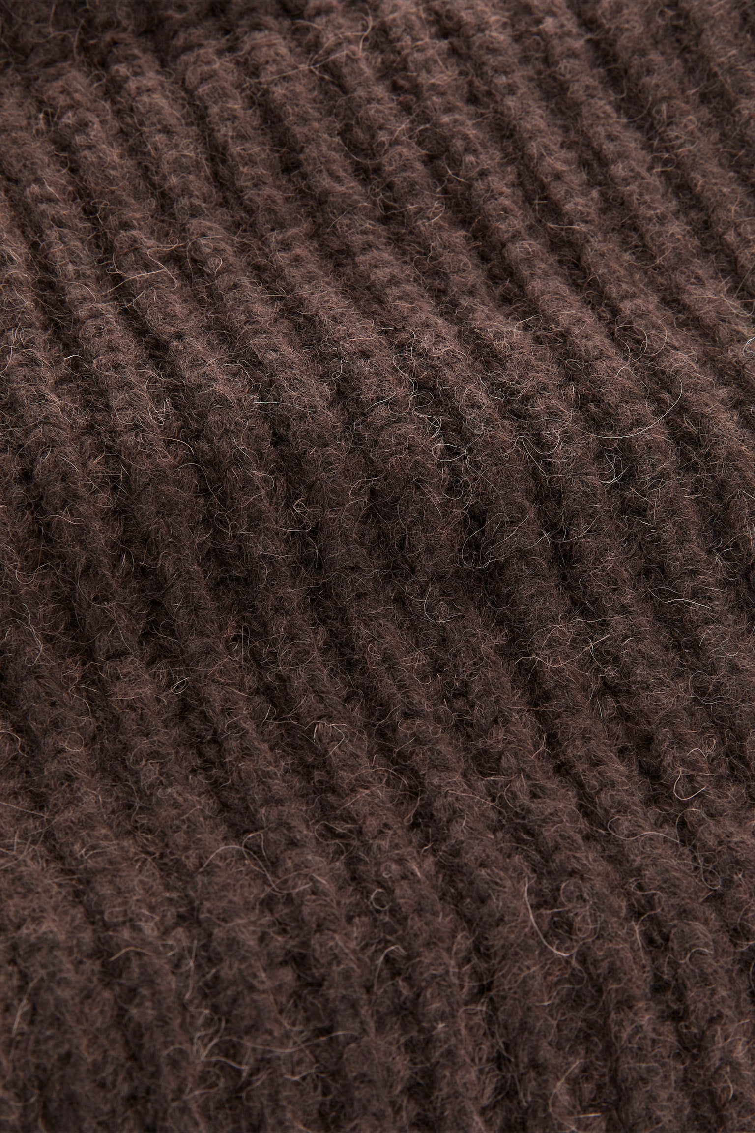 Wool-Alpaca Blend Scarf - Dark Brown - 2