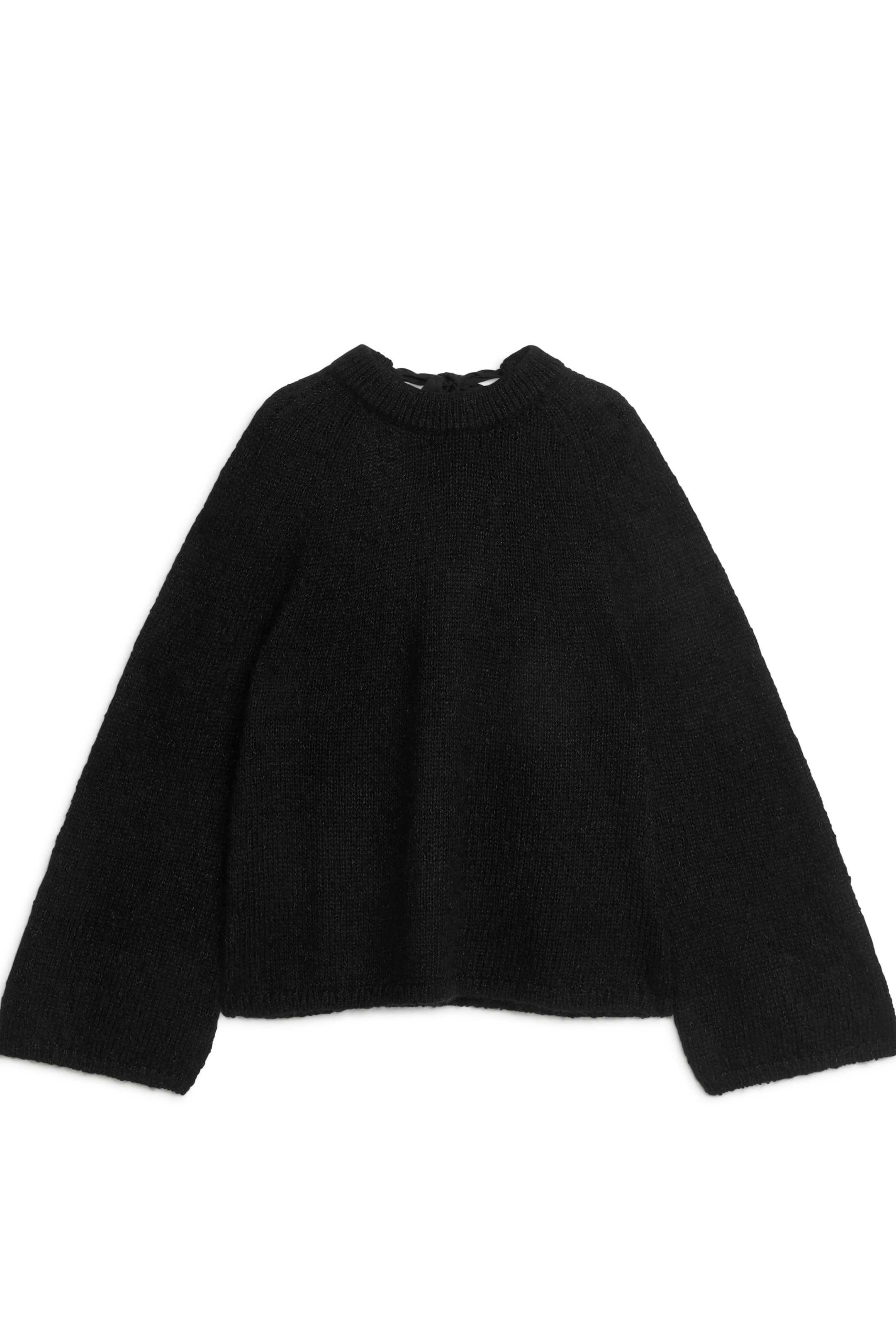 Bow-Detail Jumper - Round neck - Long sleeve - Black - Ladies | H&M GB