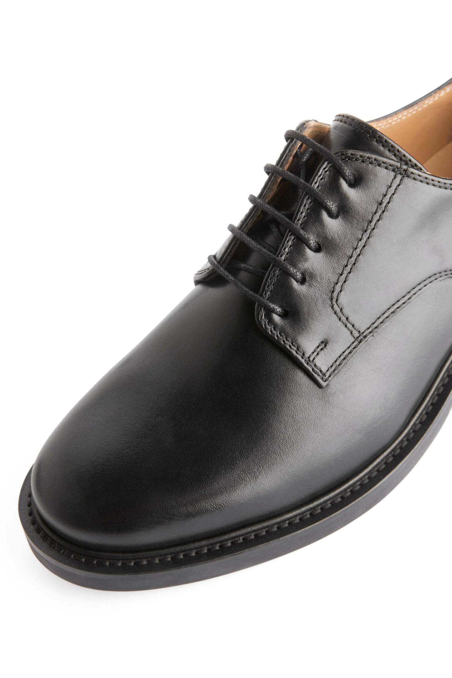 Leather Derby Shoes - Black - 5