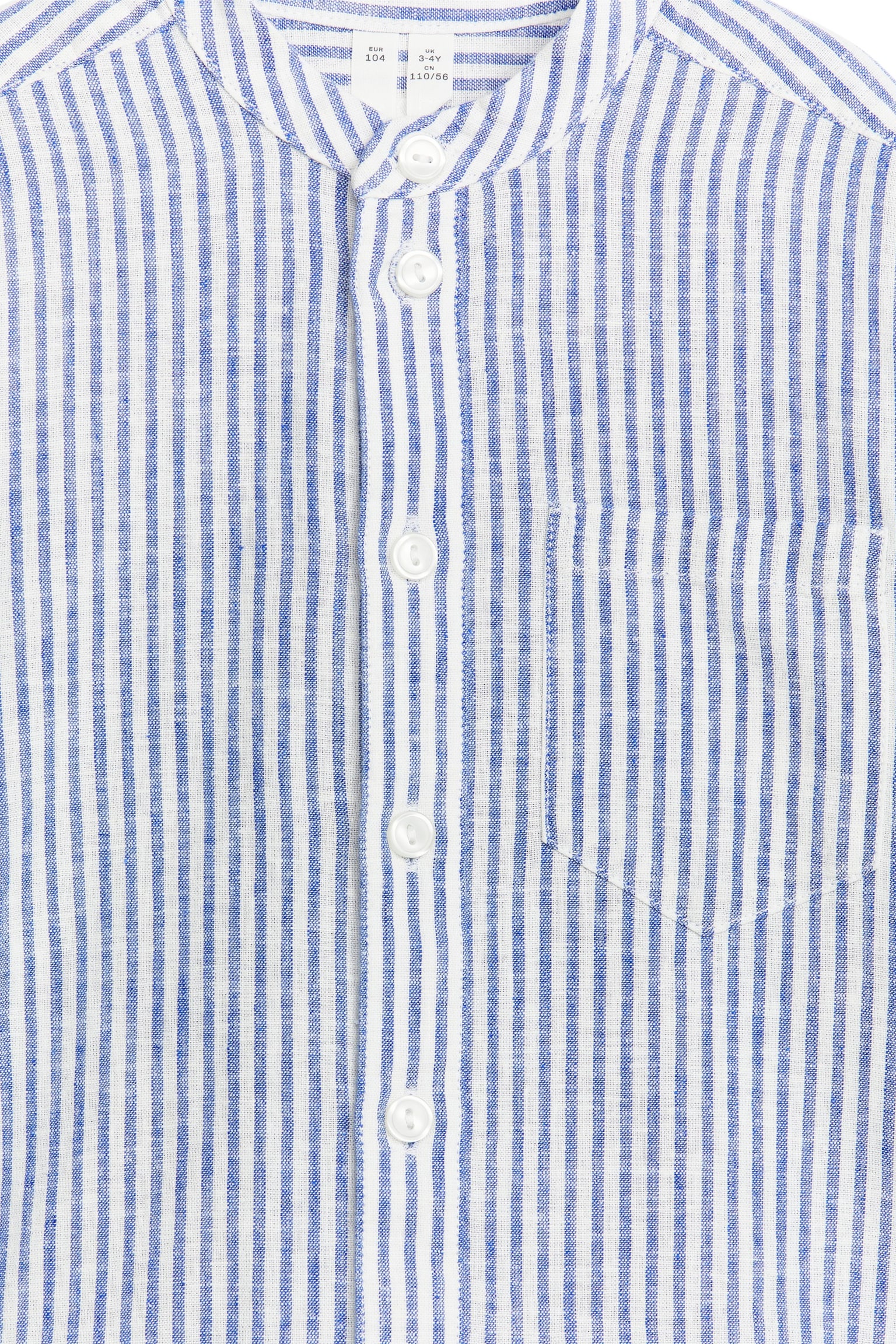 Henley Linen Shirt - Blue/Stripe - 3