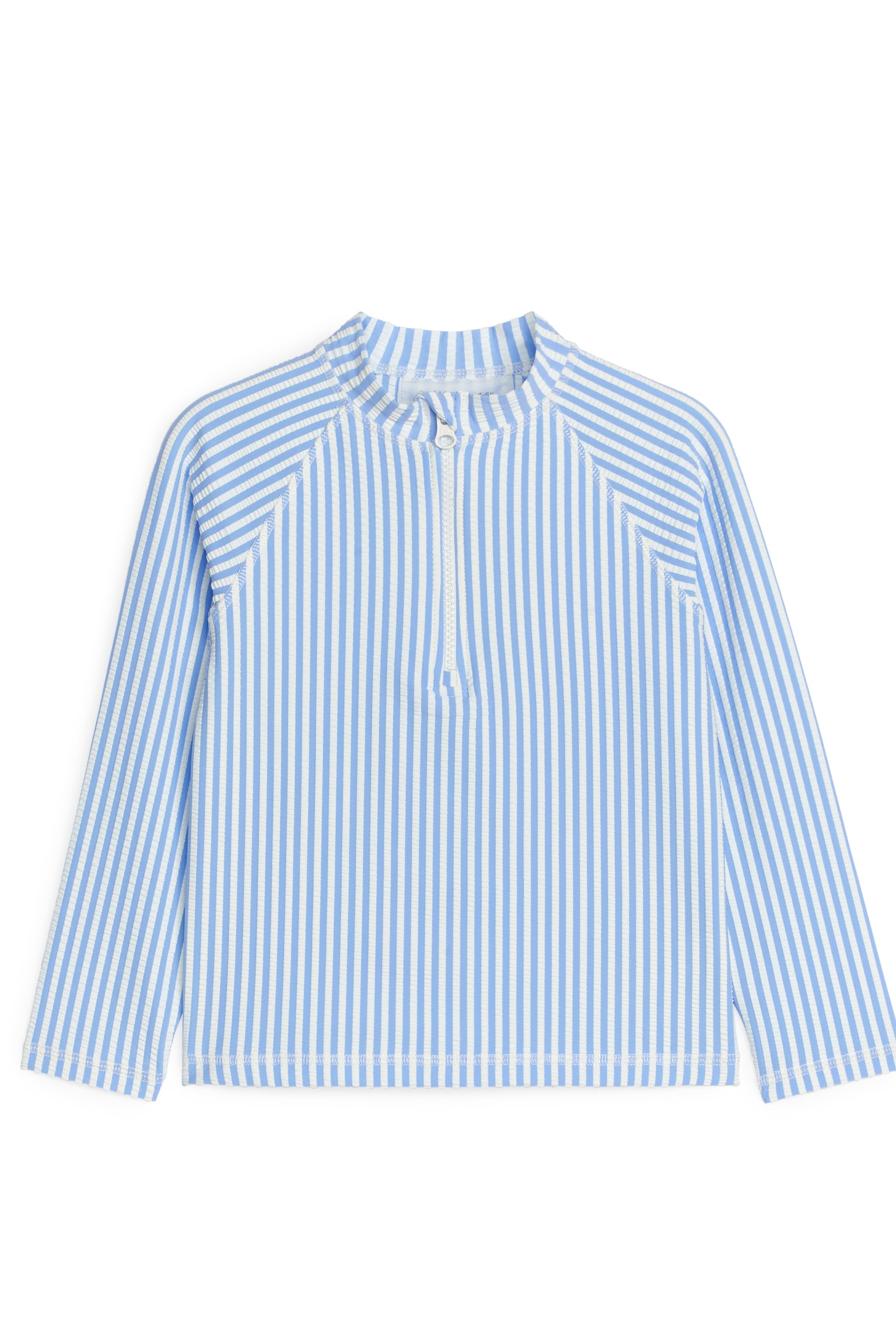 Long-Sleeve UV Seersucker Top - Light Blue/White - 1