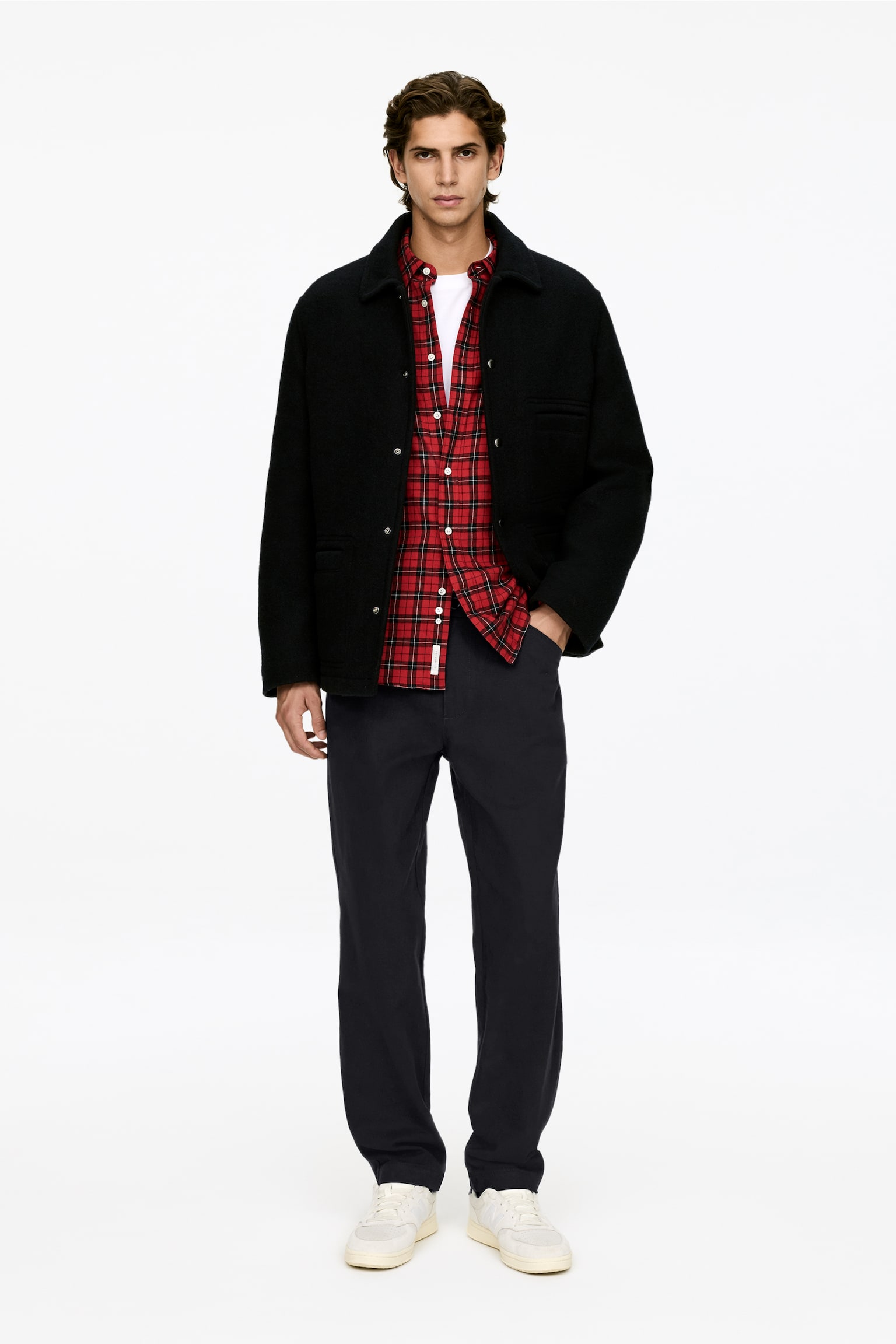 Hose aus Baumwoll-Moleskin-Twill - Dunkelblau - 1