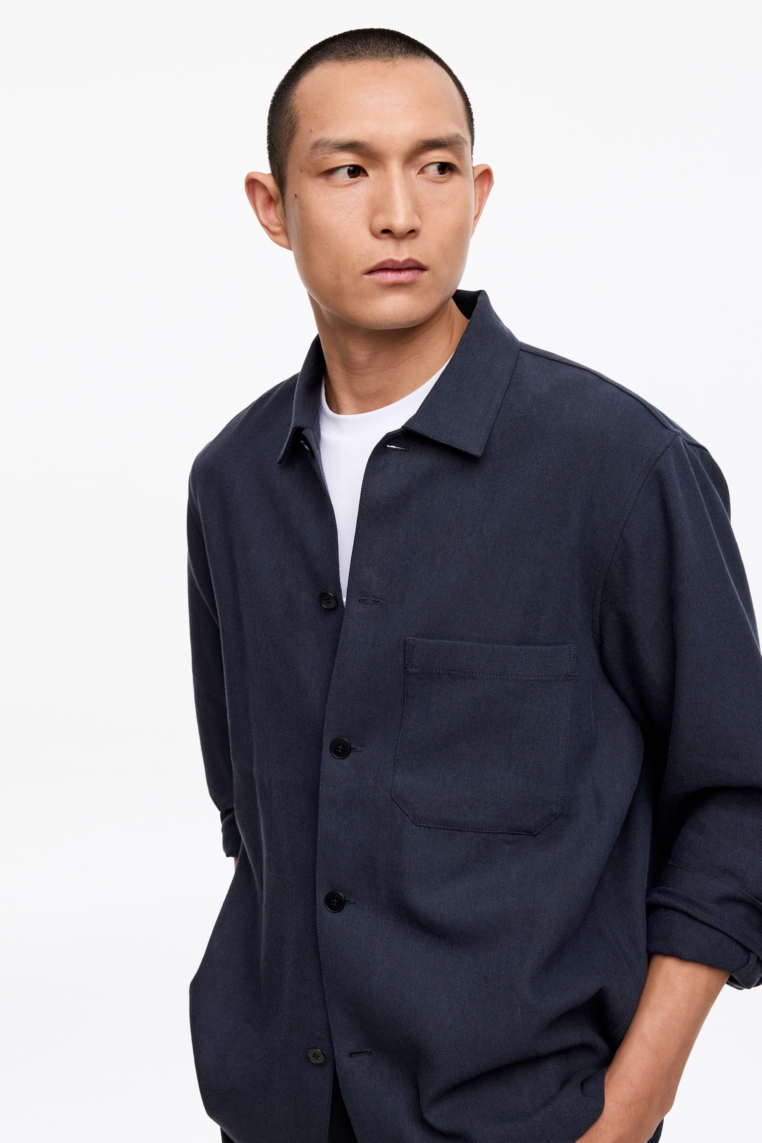 Overshirt - Mörkblå/Beige - 4