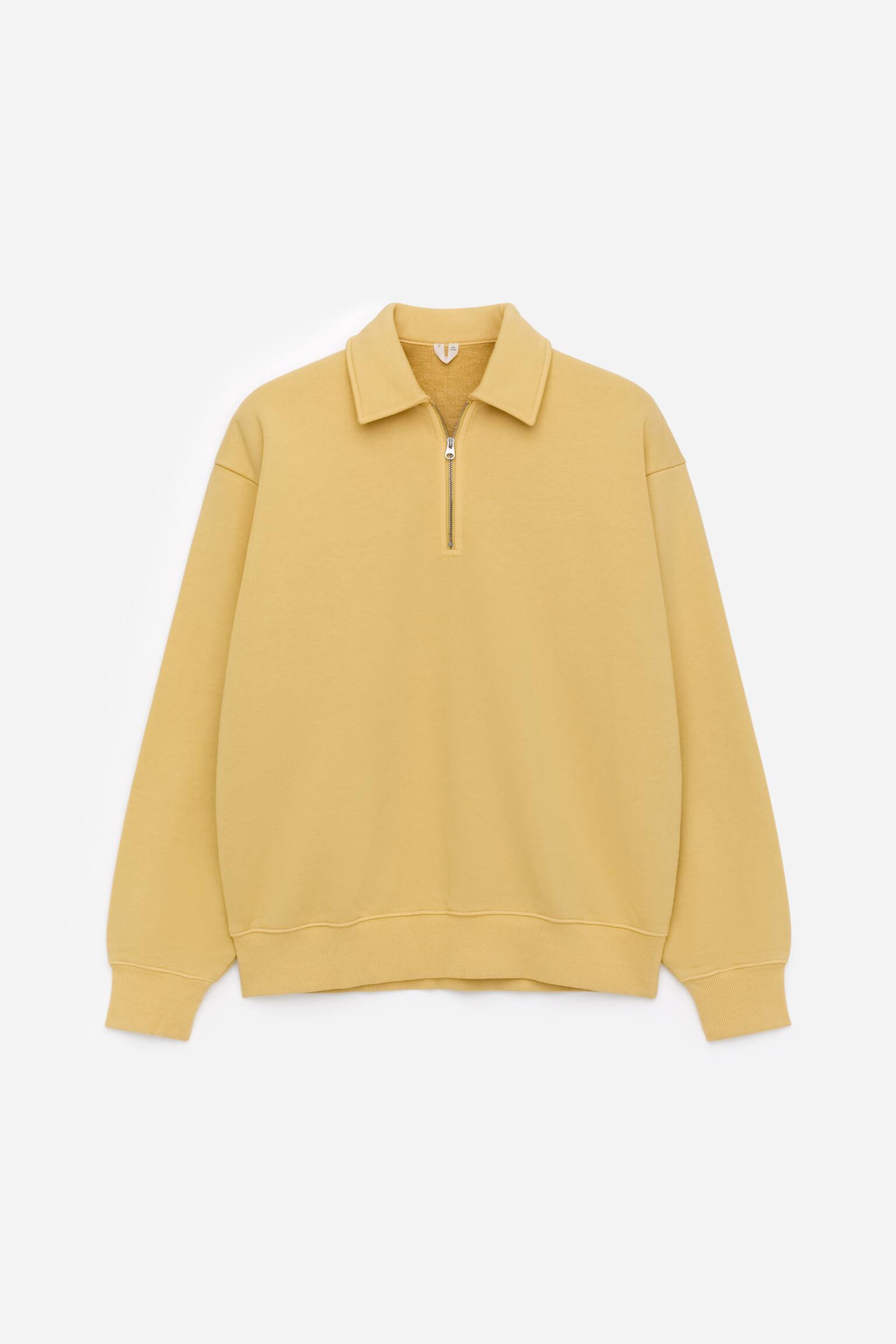 Half Zip Polo Shirt - Faded Yellow/Faded Blue - 2