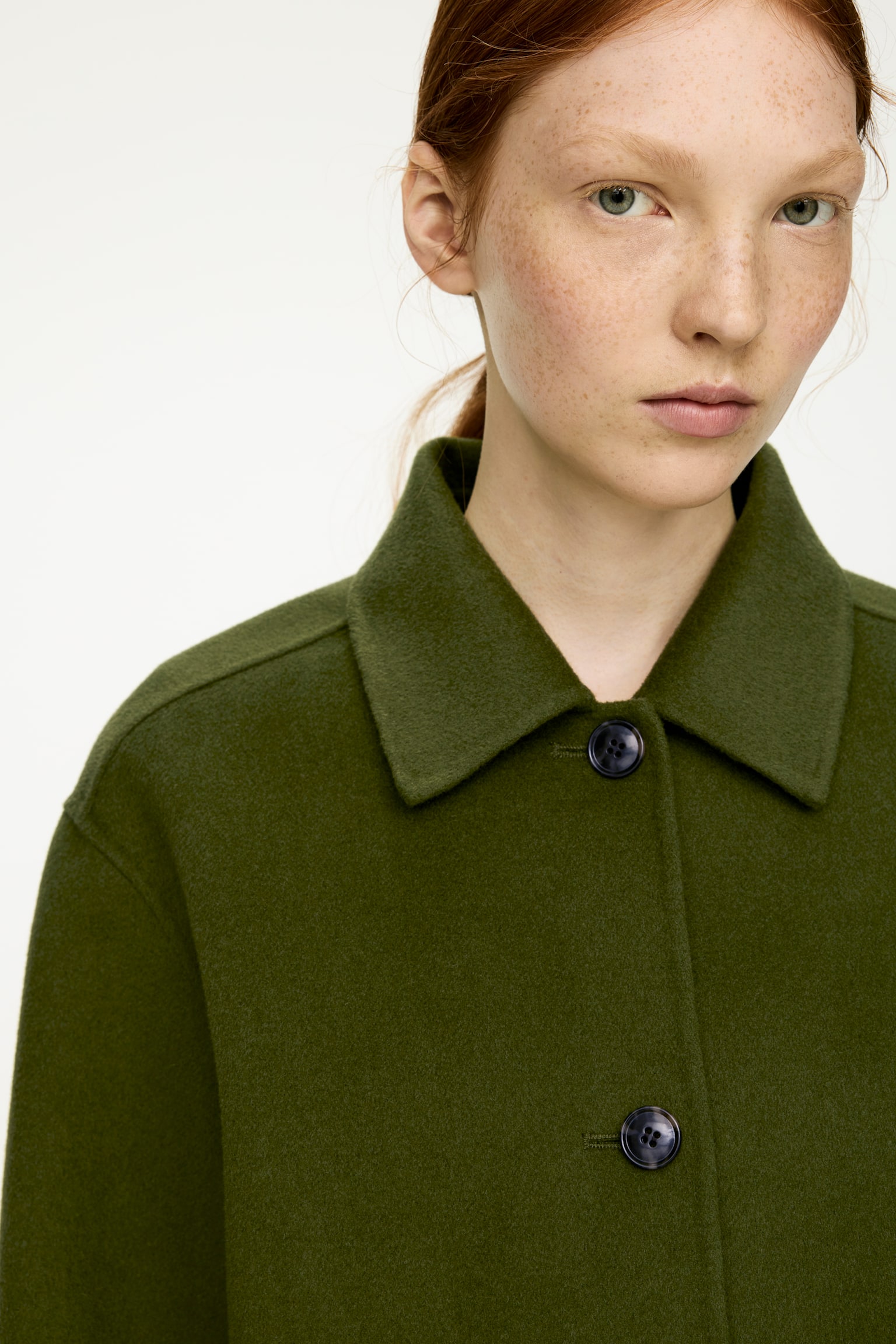 Surchemise en laine mélangée double face - Vert/Bleu foncé/Marron foncé - 5