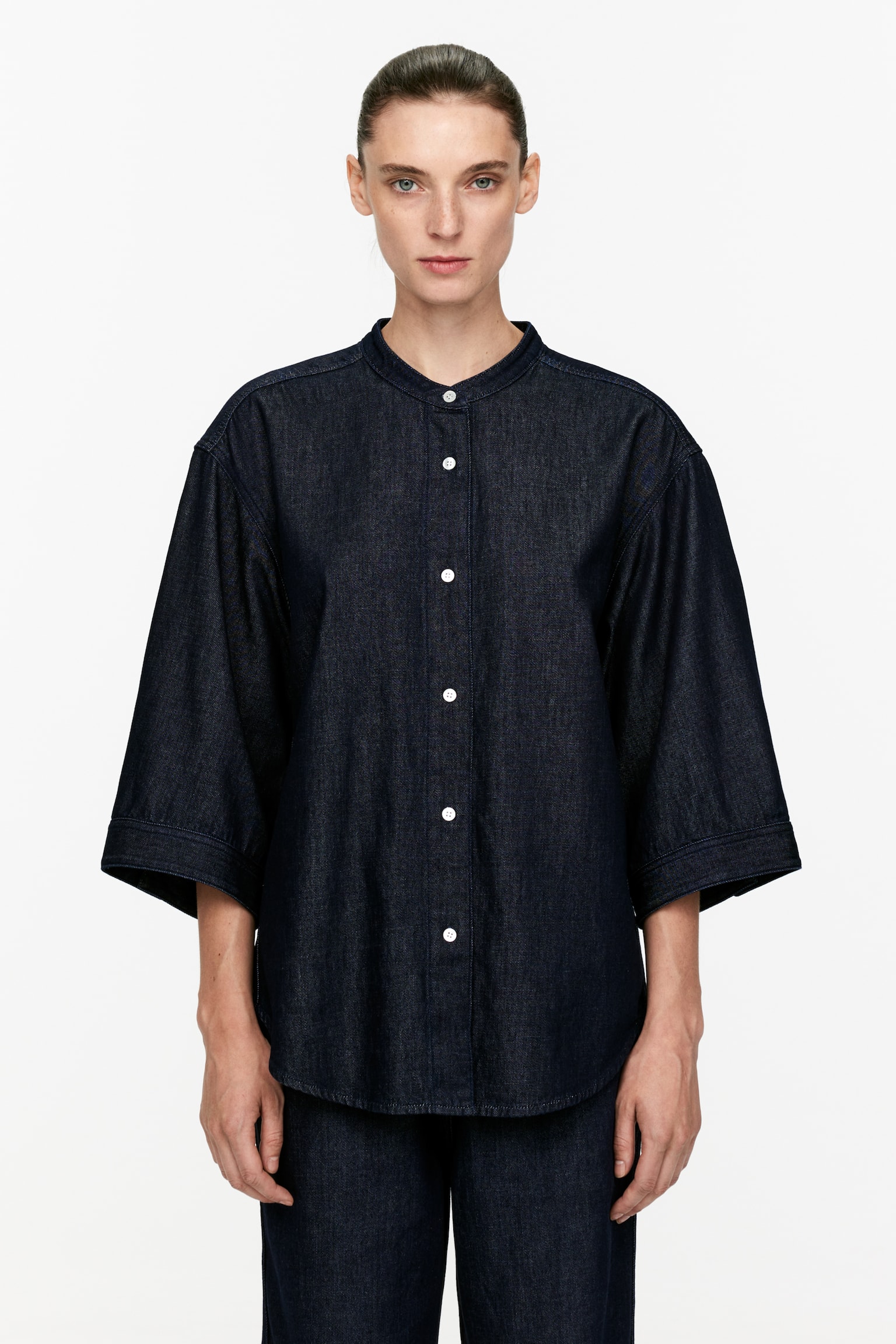 Raw Denim Shirt - Dark Blue - 1