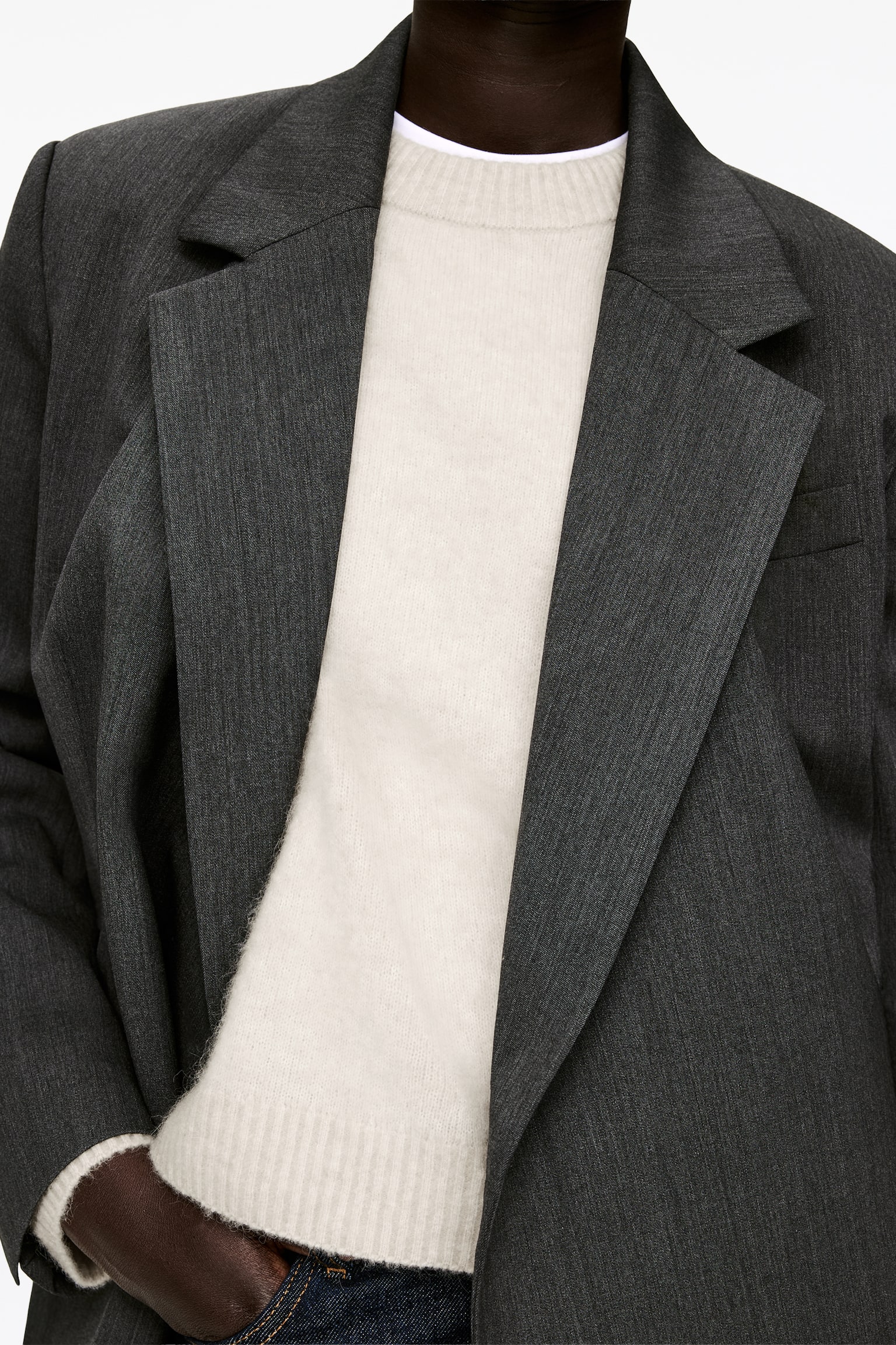 Pullover aus Alpakawolle und Wolle - Helles Taupe/Braun - 3