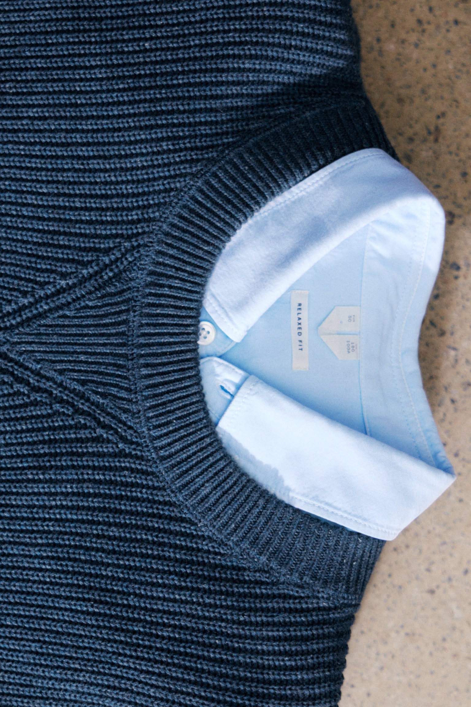 Pullover aus Baumwolle und Leinen - Blau/Rot - 5