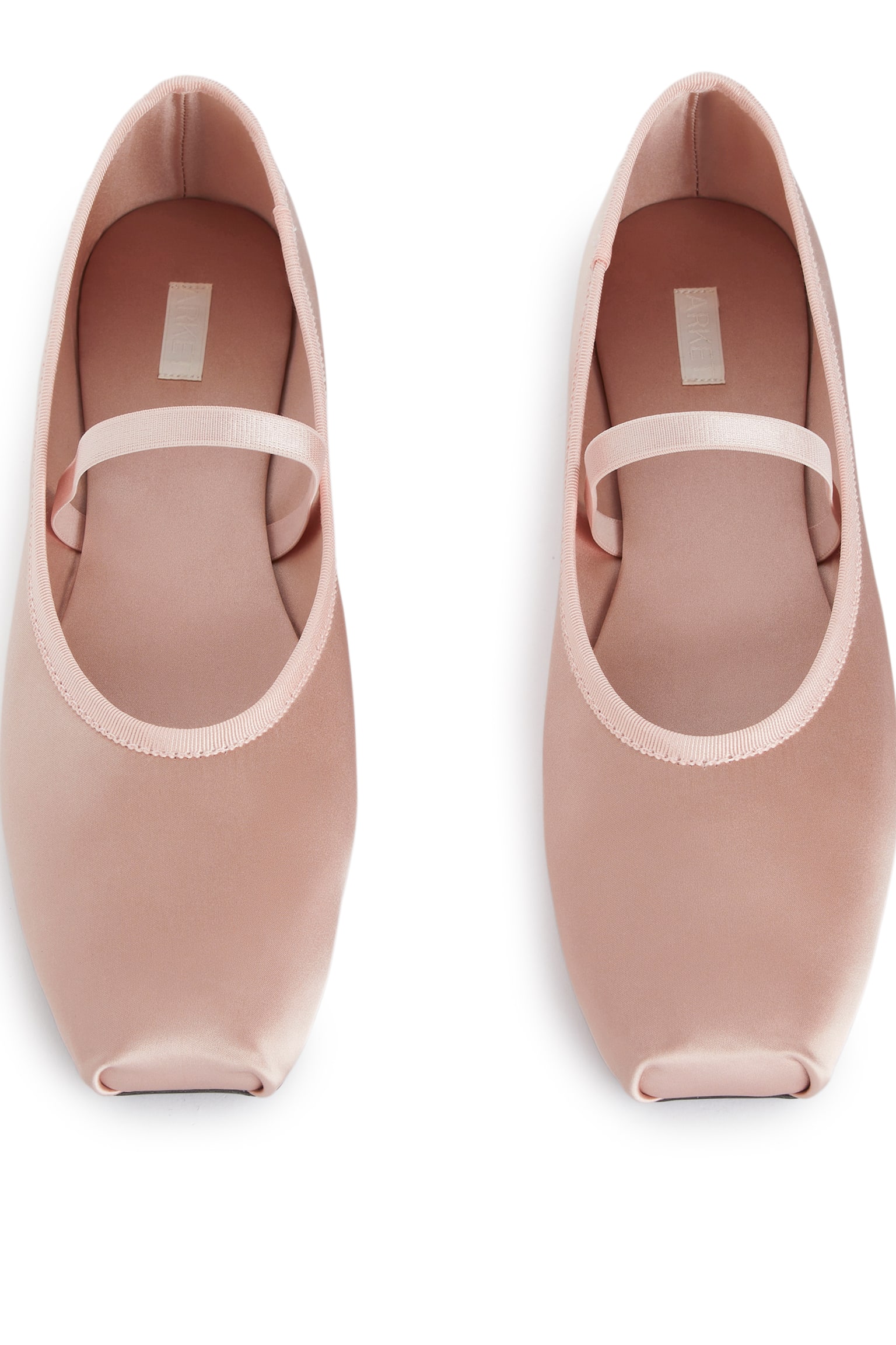 Satin Ballerinas - Dusty Pink/Dark Brown - 2