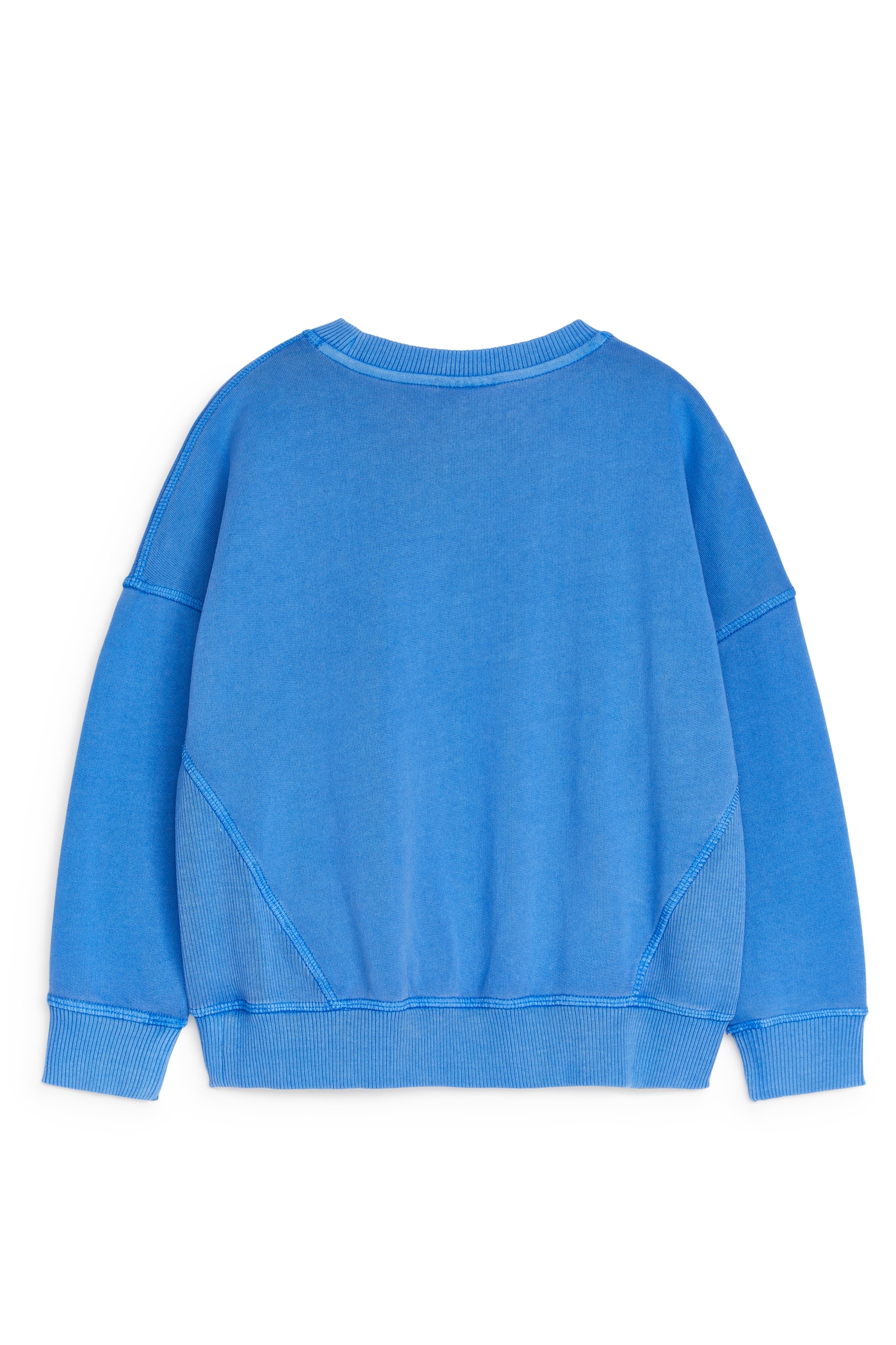 Relaxed Cotton Sweatshirt - Bright Blue/Beige/Khaki Green/Black/Purple - 3