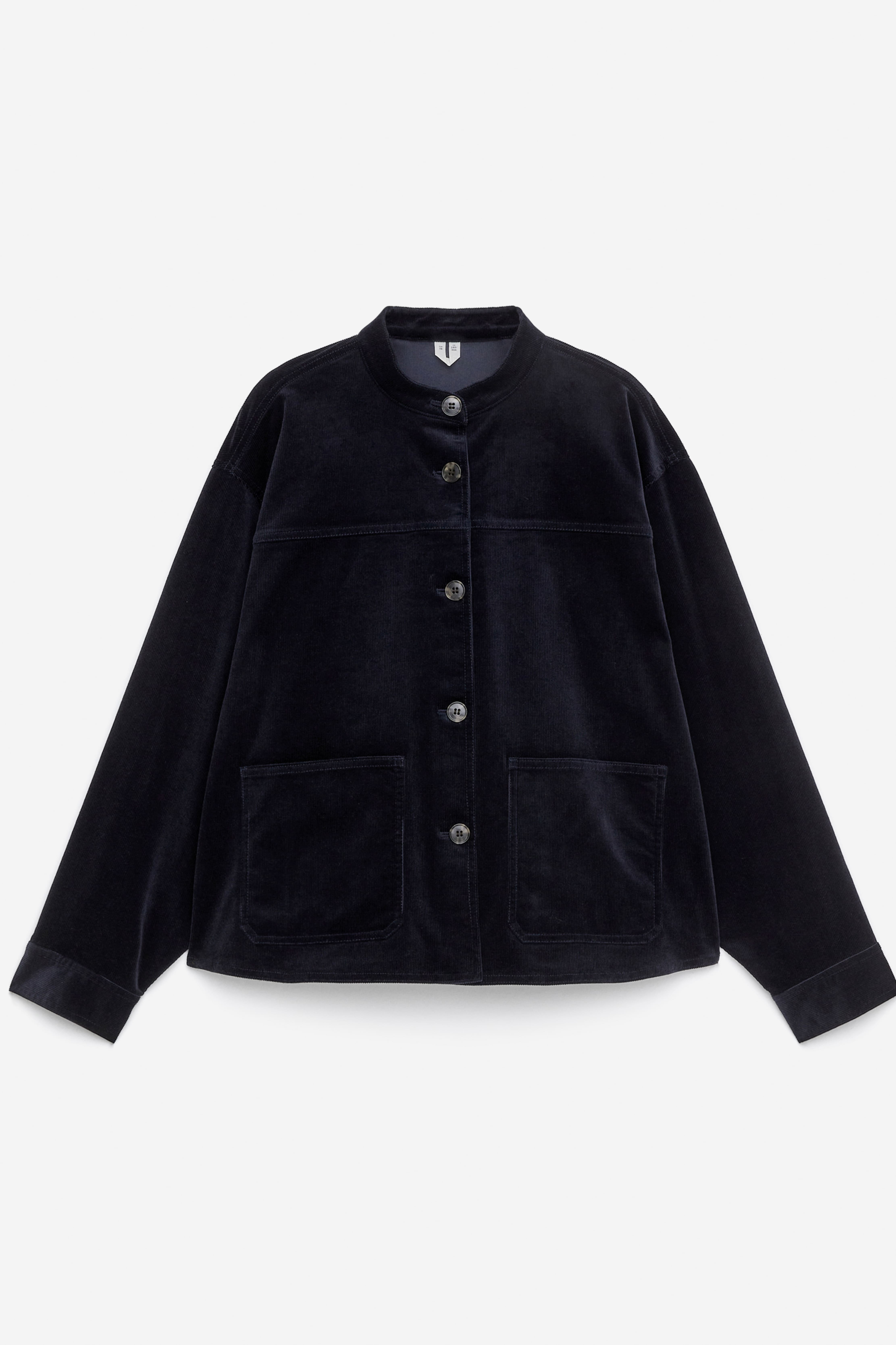 Overshirt in velluto a coste - Blu scuro/Beige chiaro