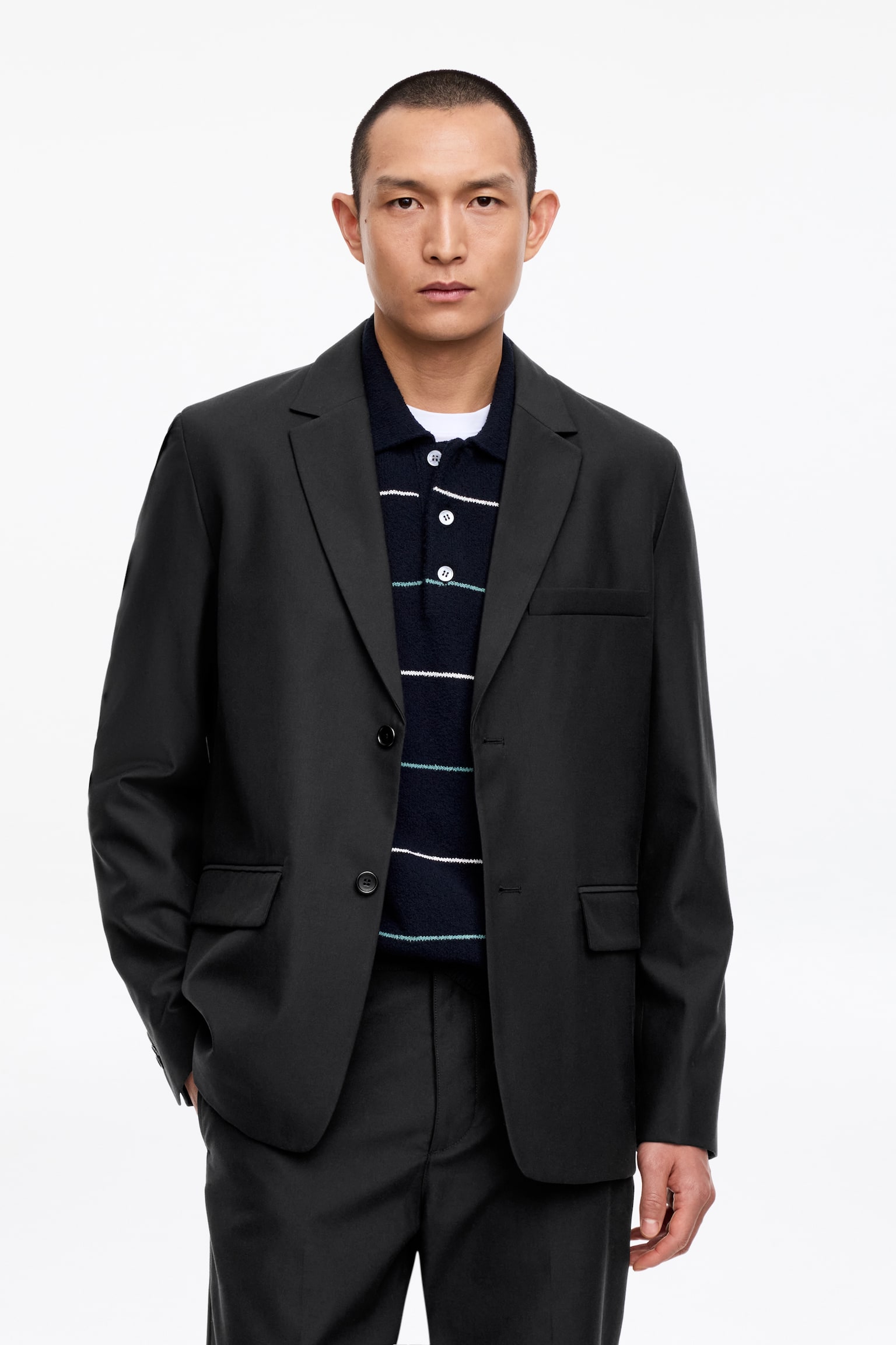 Blazer aus Wolle und Baumwolle - Schwarz - 6