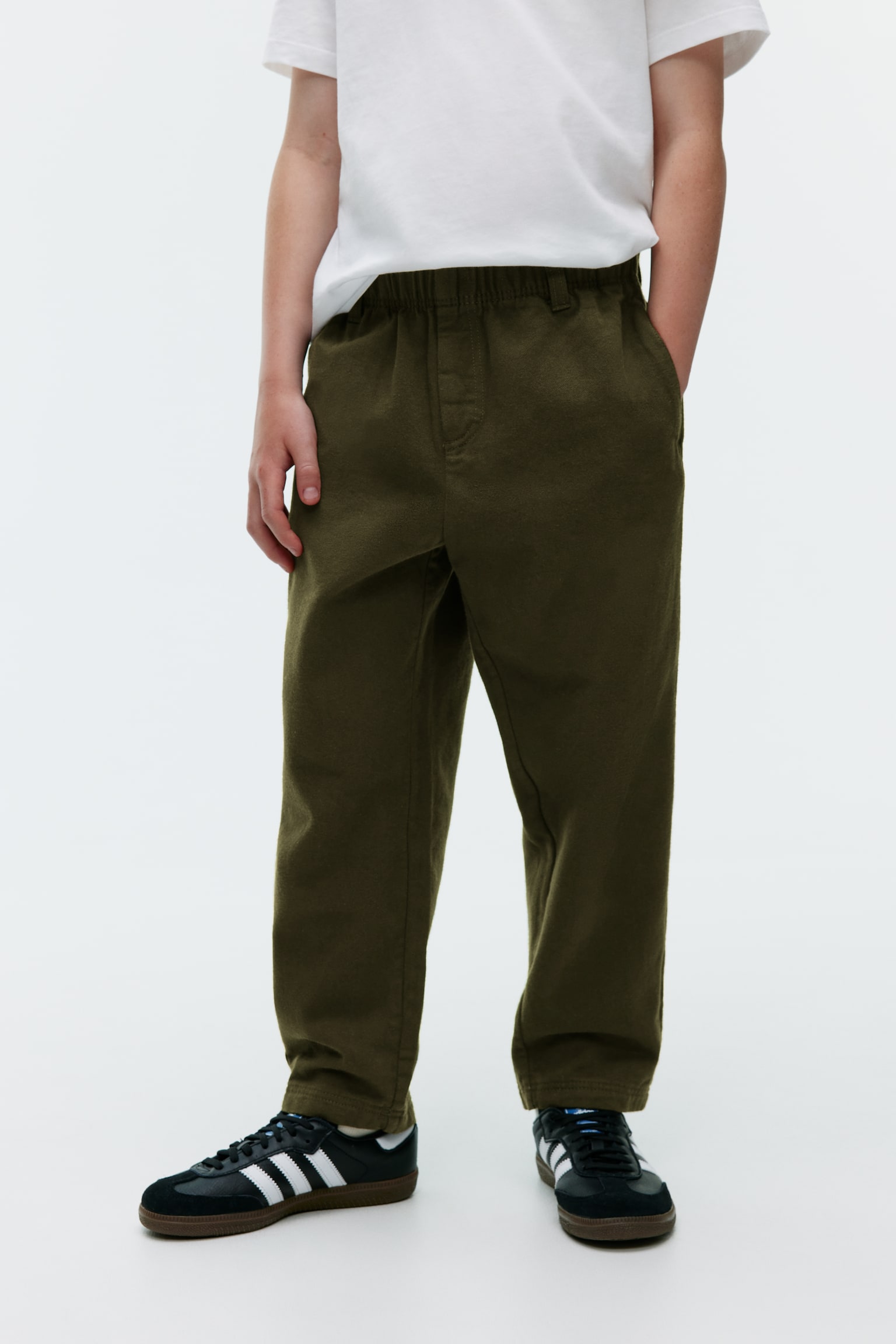 Tapered Cotton Chinos - Khaki Green/Black/Dark Blue - 4