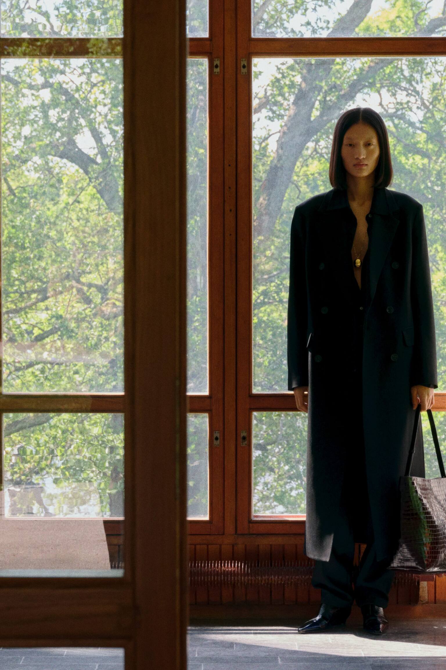 Schmaler Mantel - Schwarz - 10