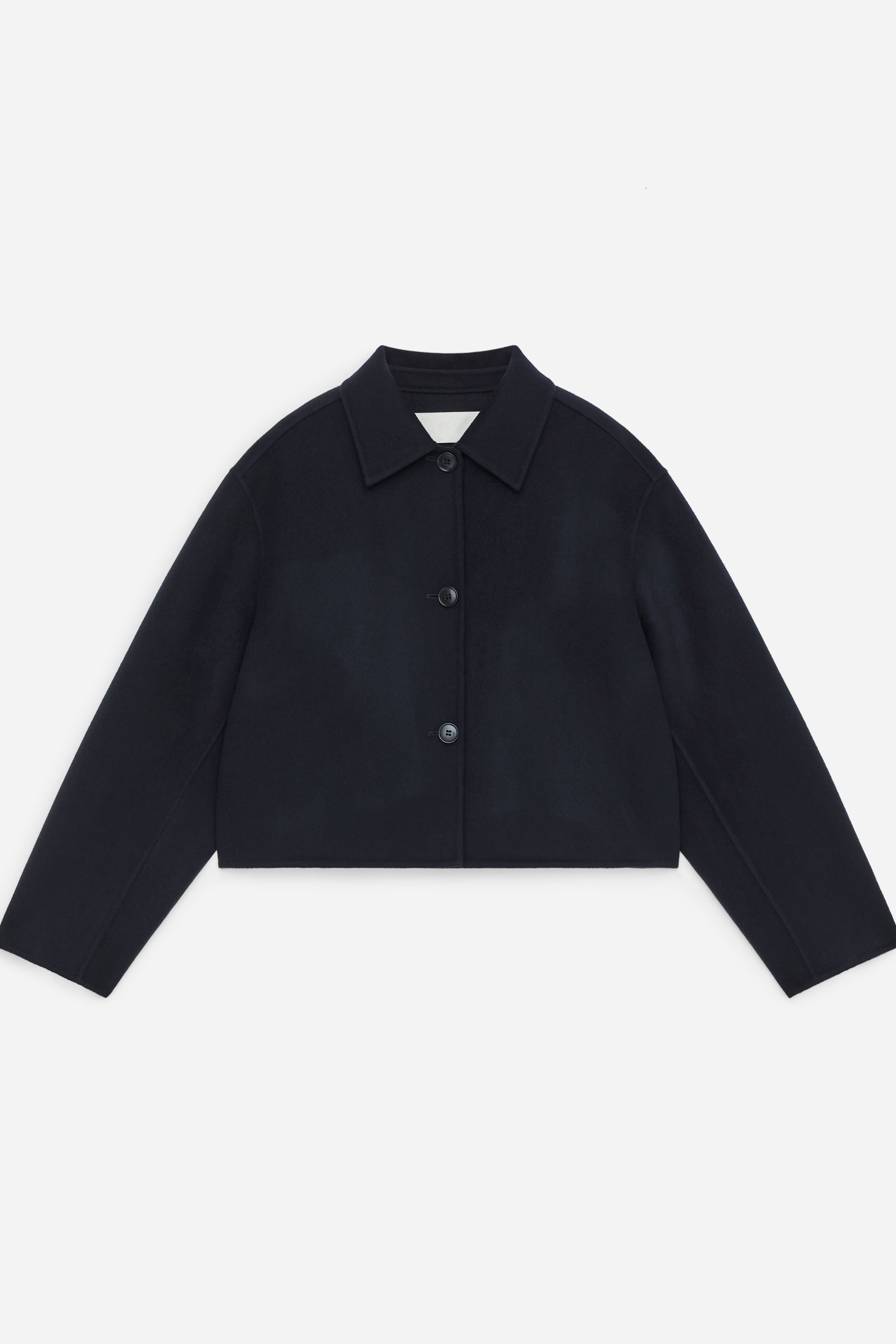 Doubleface-Overshirt aus Wollmischung - Dunkelblau/Dunkelbraun