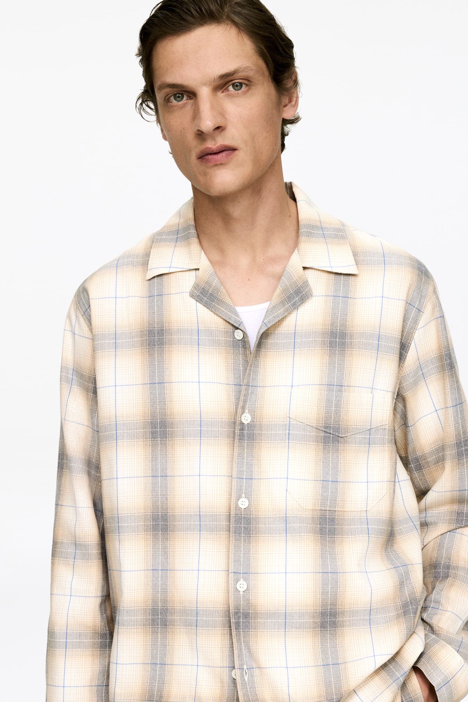 Camicia del pigiama in flanella - Beige/Motivo a quadri - 6