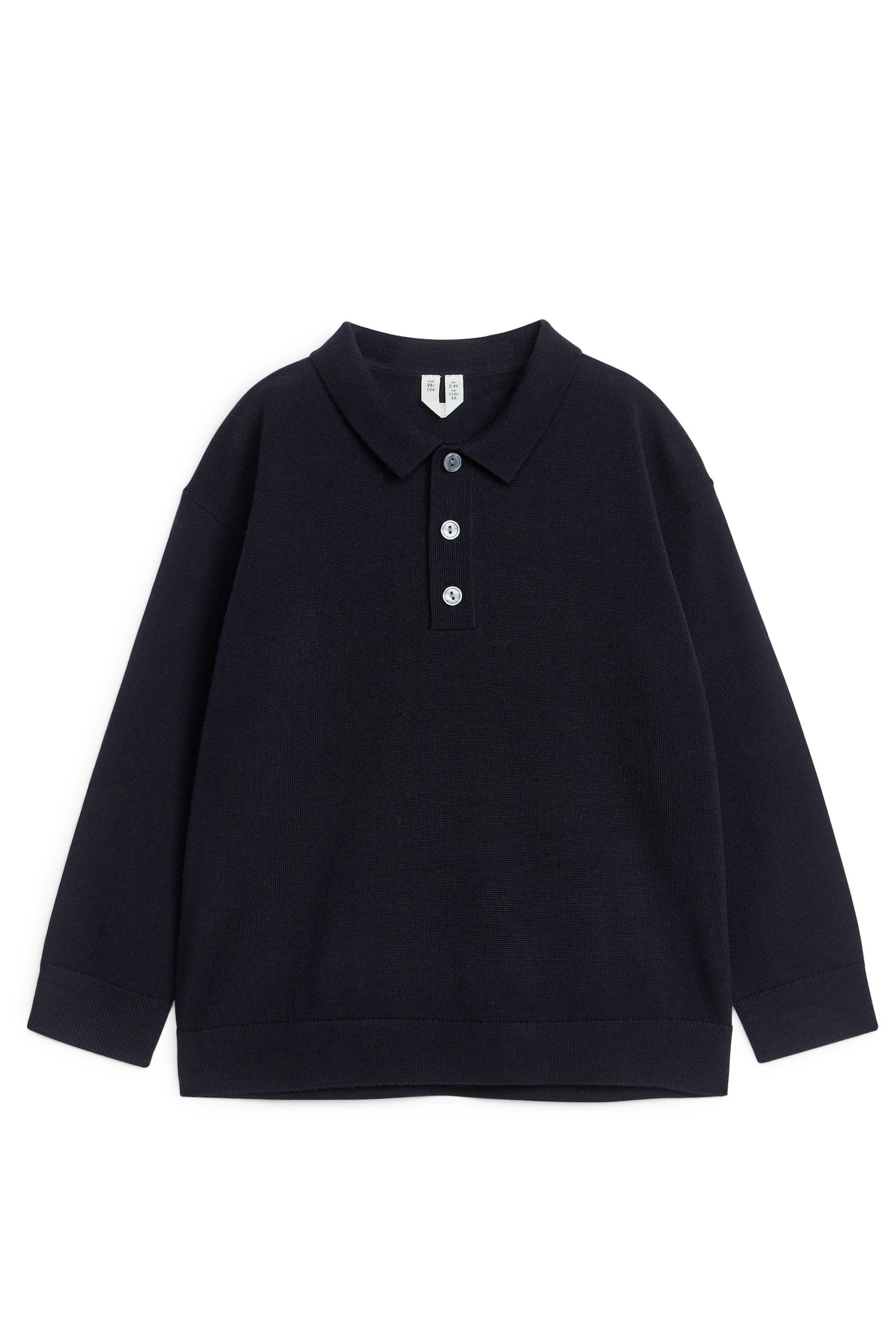 Wool Polo Jumper - Dark Blue - 1