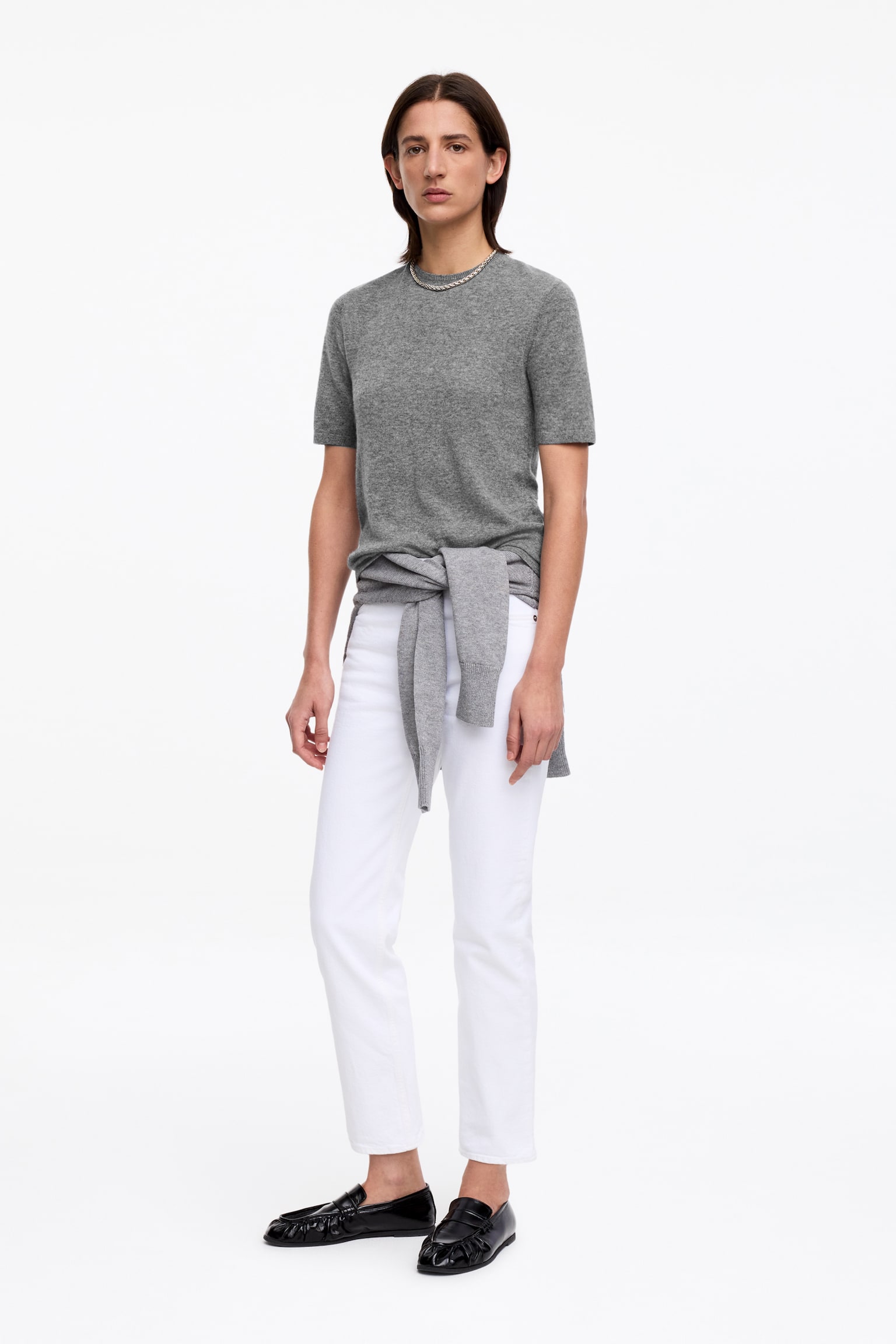 Tiszta kasmír felső - Szürke/Fekete/Zöld - 3