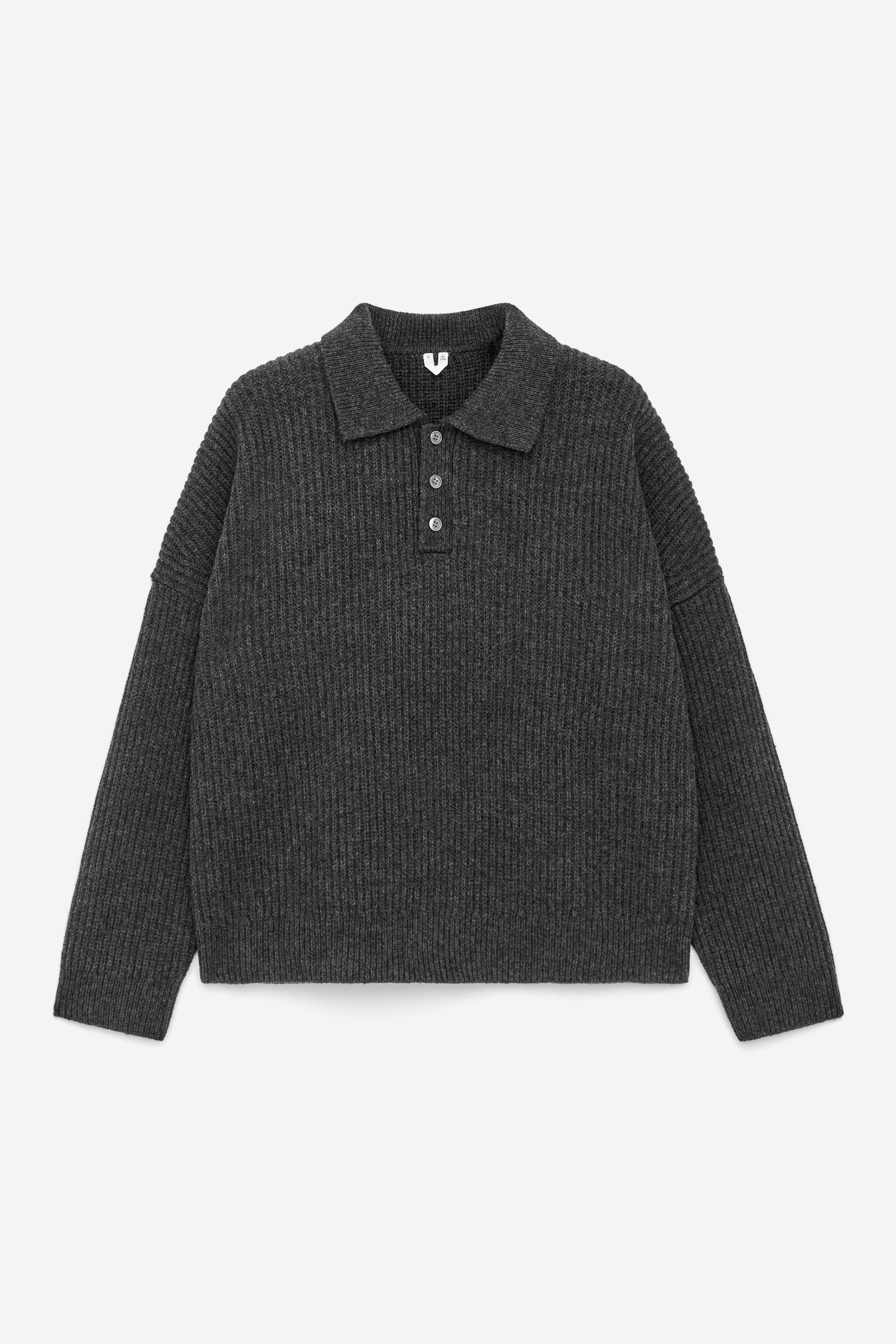 Polopullover aus Wolle - Grau/Dunkelblau