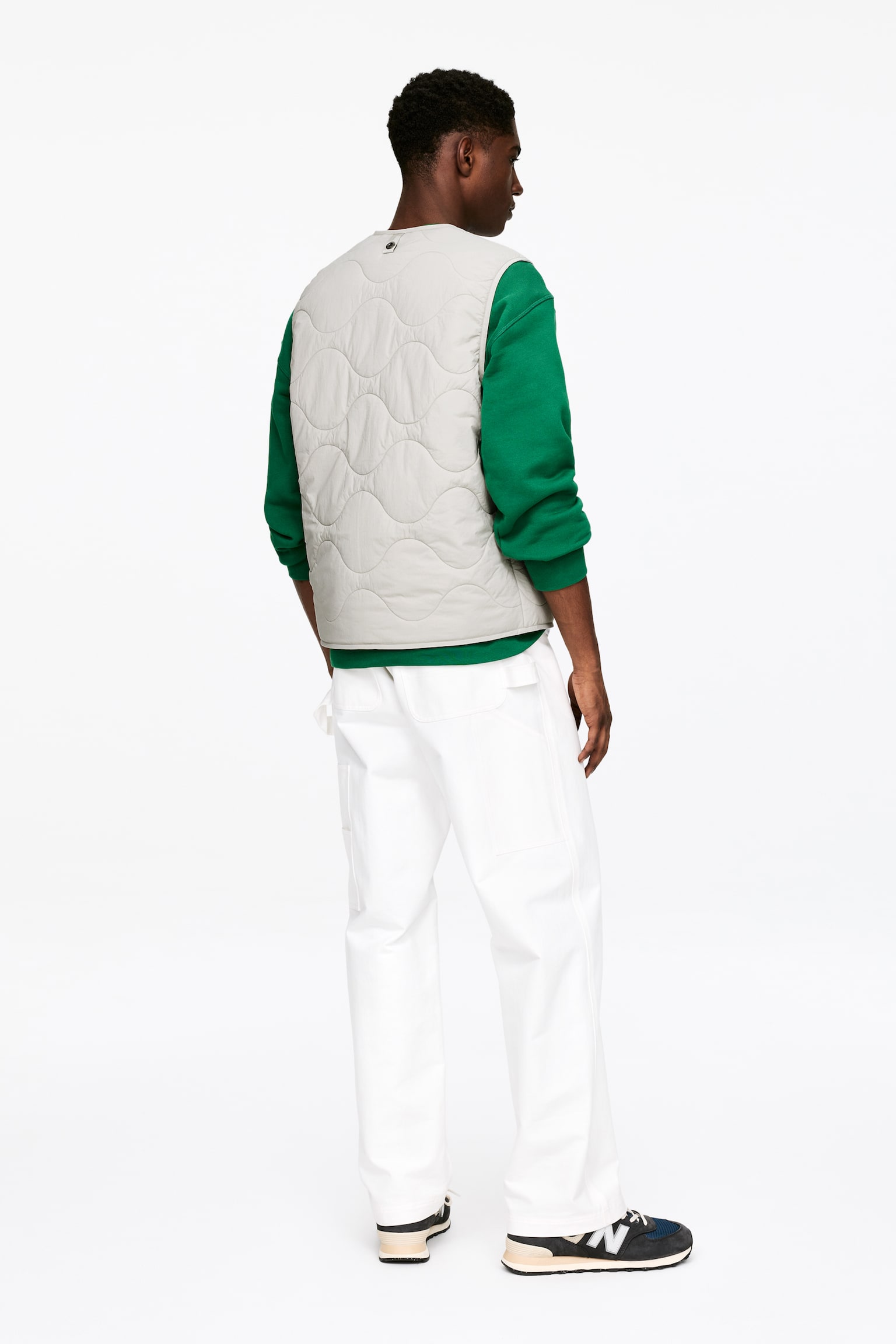 2-in-1 doorgestikte bodywarmer - Lichtgrijs/Groen/Donkerblauw/Zwart - 8