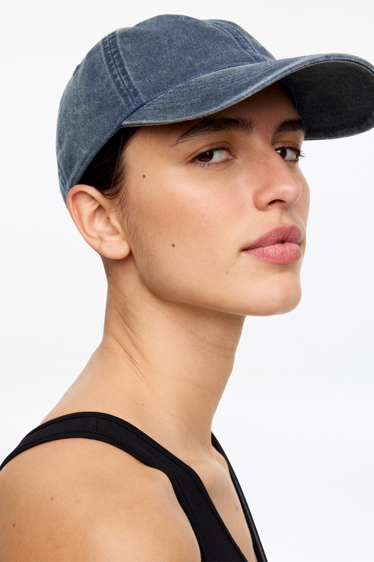 Cappellino in cotone lavato - Blu/Marrone lavato - 1